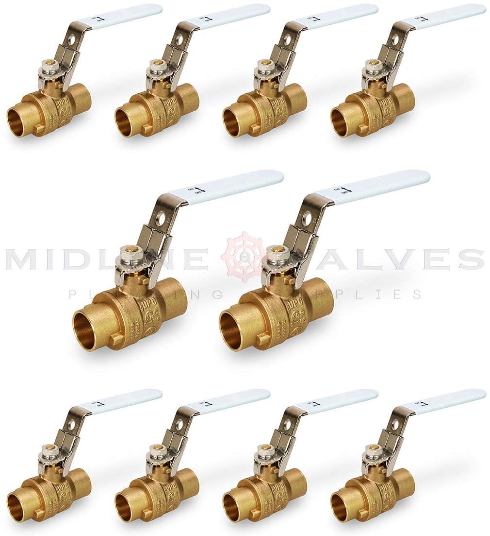 2 in. FIP x 2 in. FIP Premium Brass Full Port Ball Valve with Lock Handle (2 Pack)