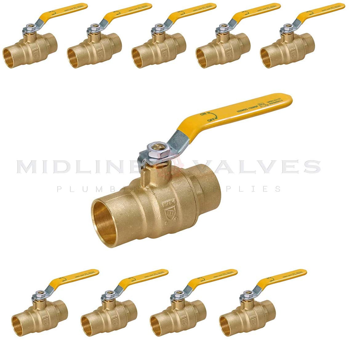 1/2 in. SWT x 1/2 in. SWT Premium Brass Full Port Ball Valve (10 Pack)