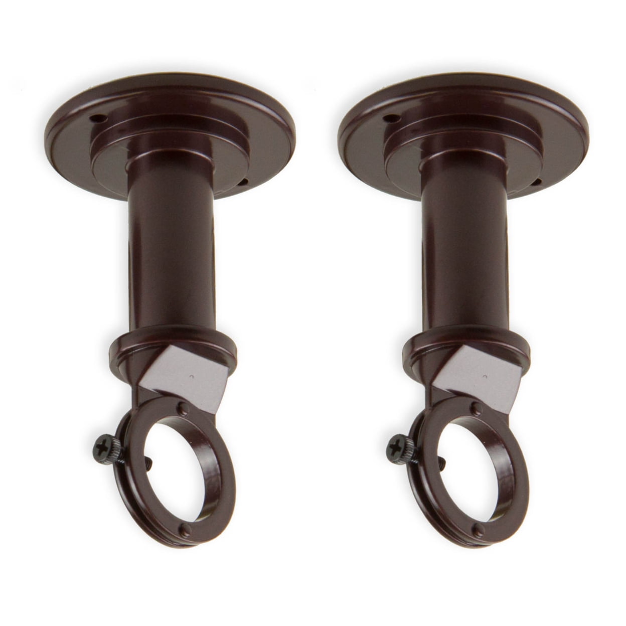 1" Industrial Pipe Wall/Ceiling Single Bracket (pair) - Bronze