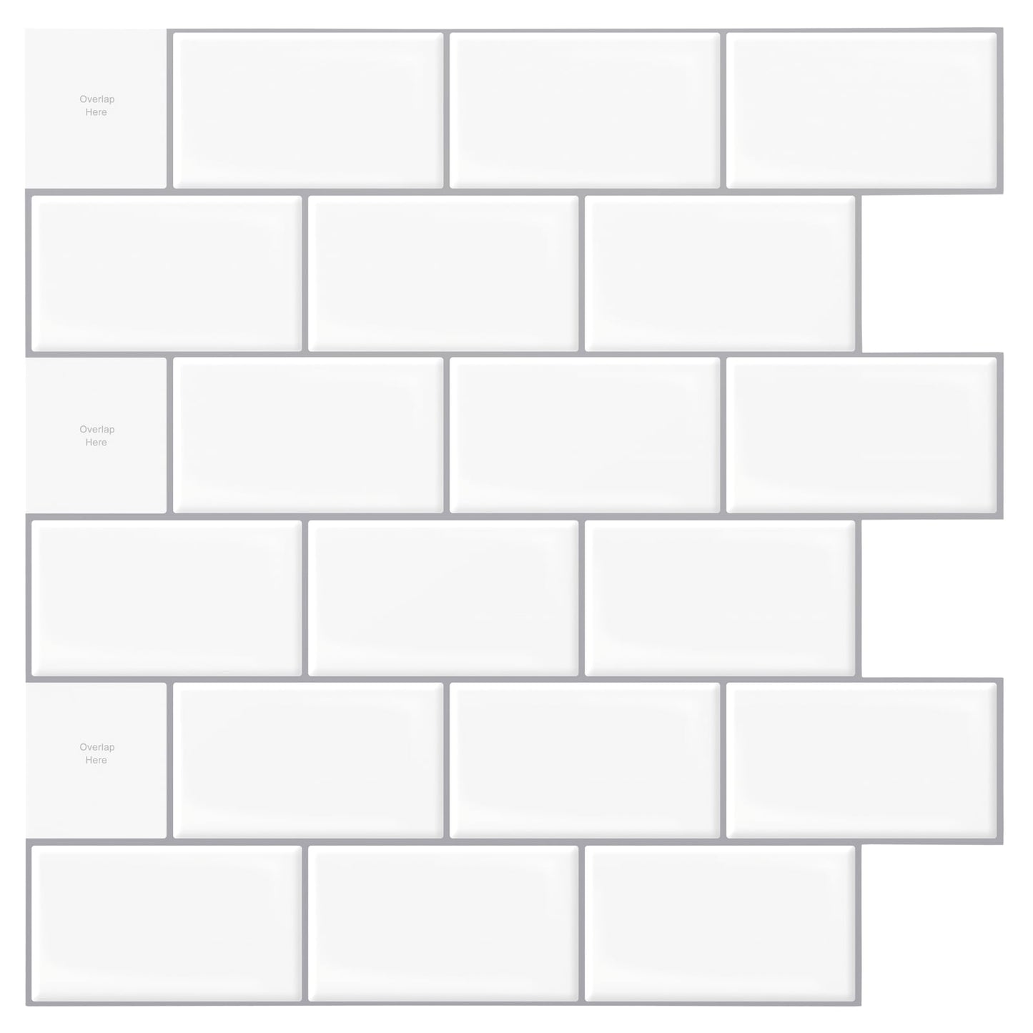 10-Pack Peel and Stick Backsplash Tiles for Kitchen,12"x12" Premium Anti Mold Tile in White