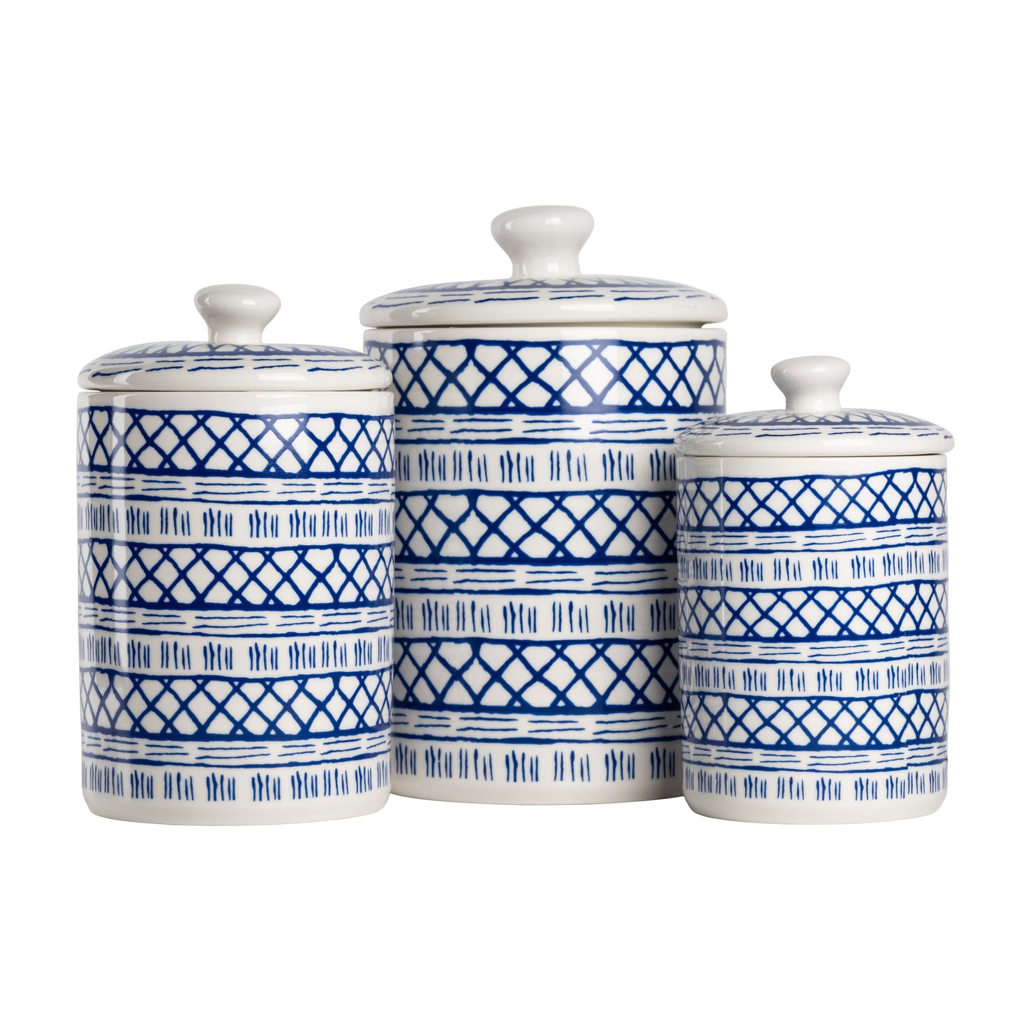 10 Strawberry Street Diamond 3 Piece Canister Set, Yellow