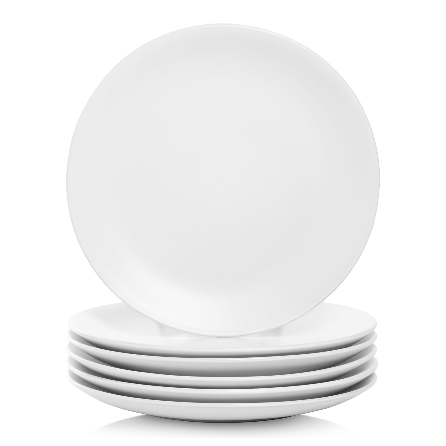 10 Strawberry Street Wazee Matte 10.5" Coupe Stoneware Dinner Plate, Set of 6, White