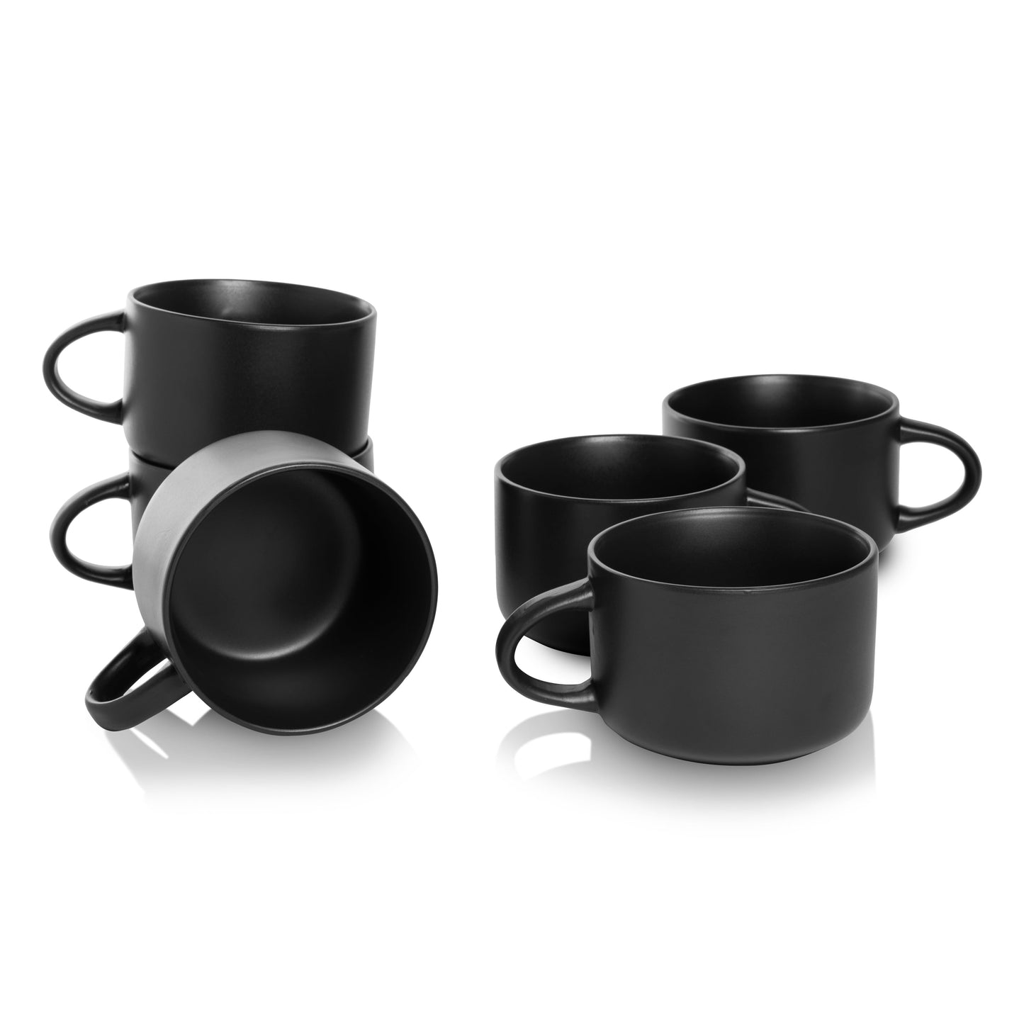 10 Strawberry Street Wazee Matte – 4.75"/22 Oz Oversized Mug - Set of 6 - Red