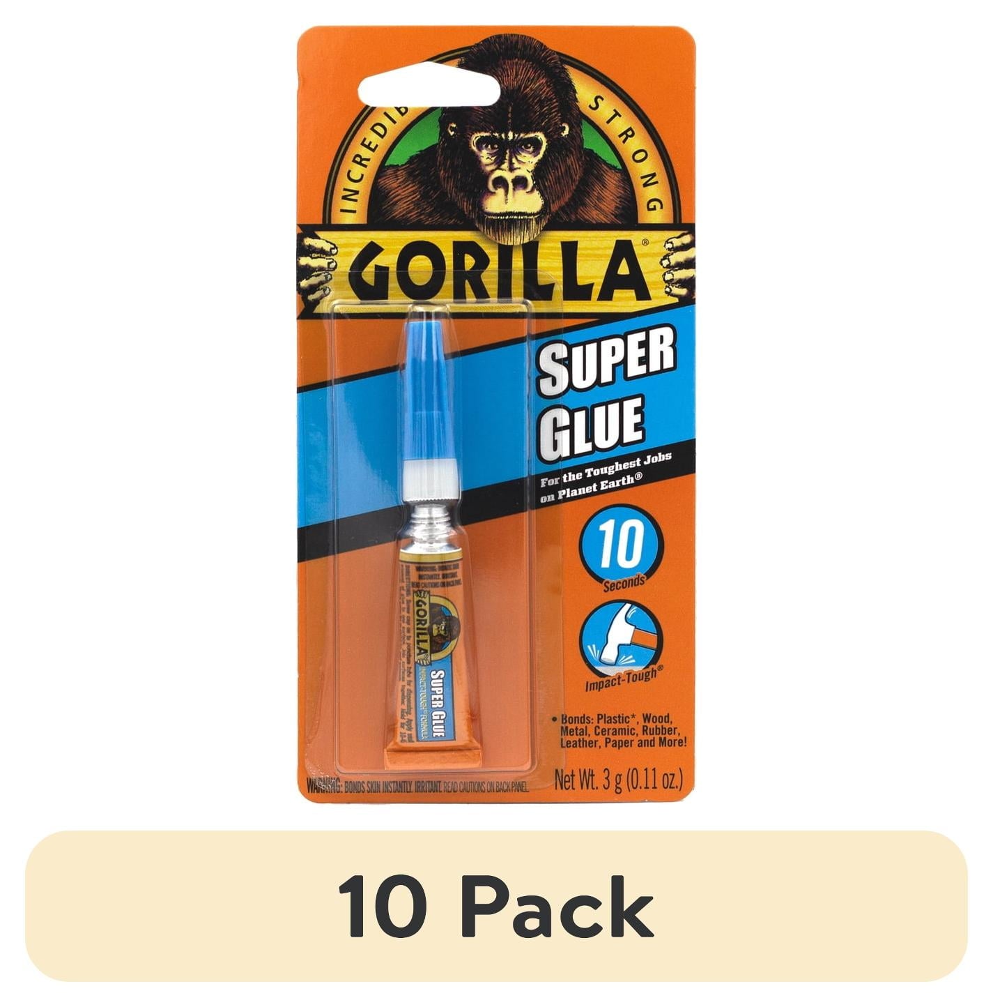 (Paquete de 2) Tubo de 3g de Gorilla Super Glue, Contenido Neto Del Producto Cantidad 1