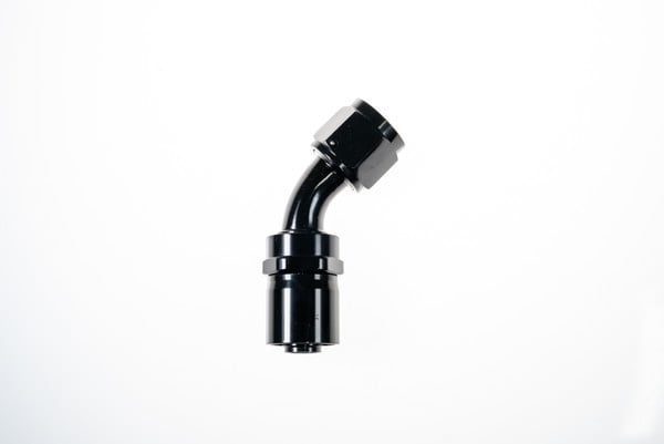 16AN 45Deg Crimp Hose End Black