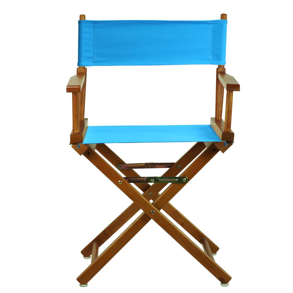 "18" Director's Chair Honey Oak Frame-Turquoise Canvas"