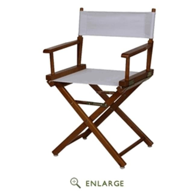 "18" Director's Chair Honey Oak Frame-White Canvas"