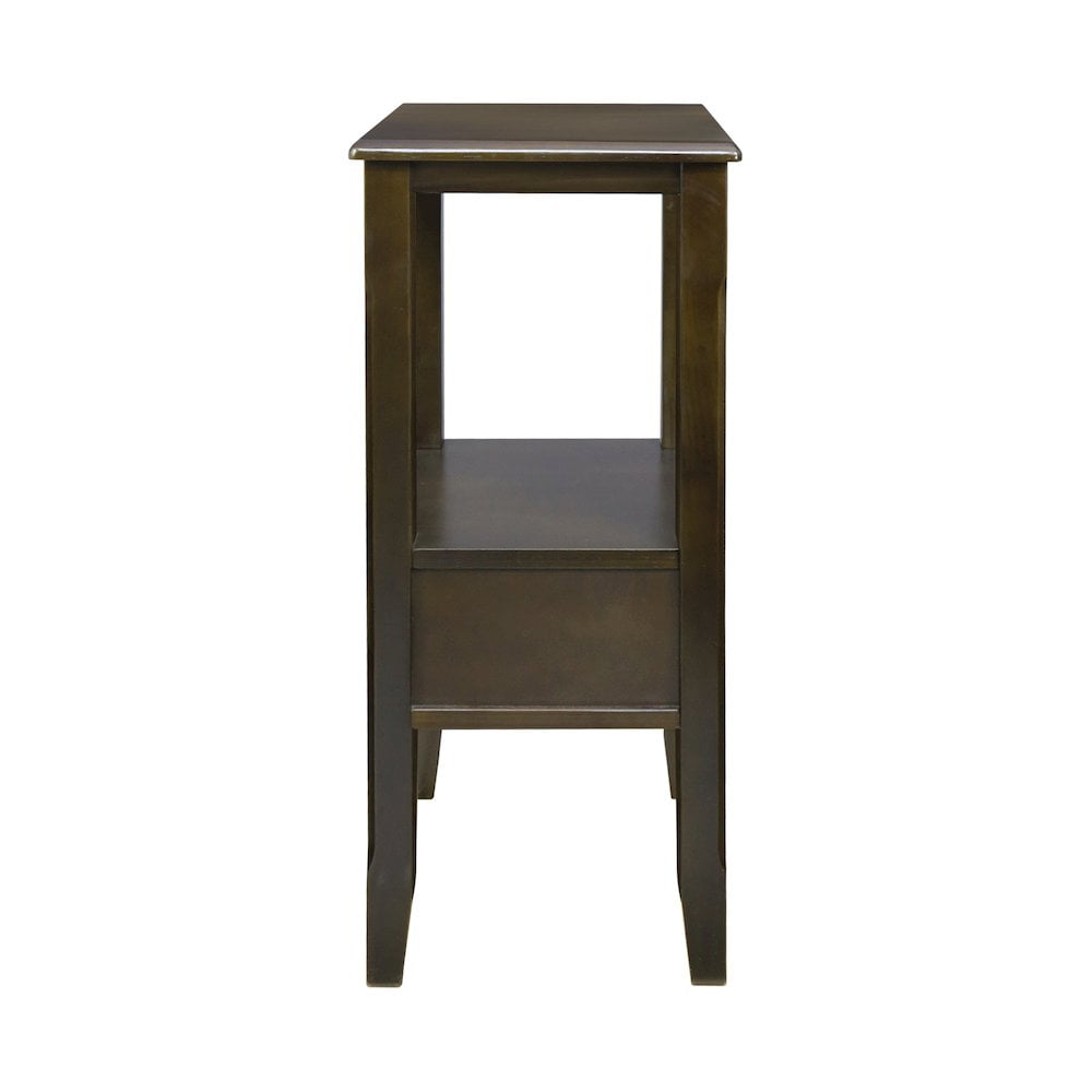 Casual Home 2-Tier Tall Side Table with Drawer - Java