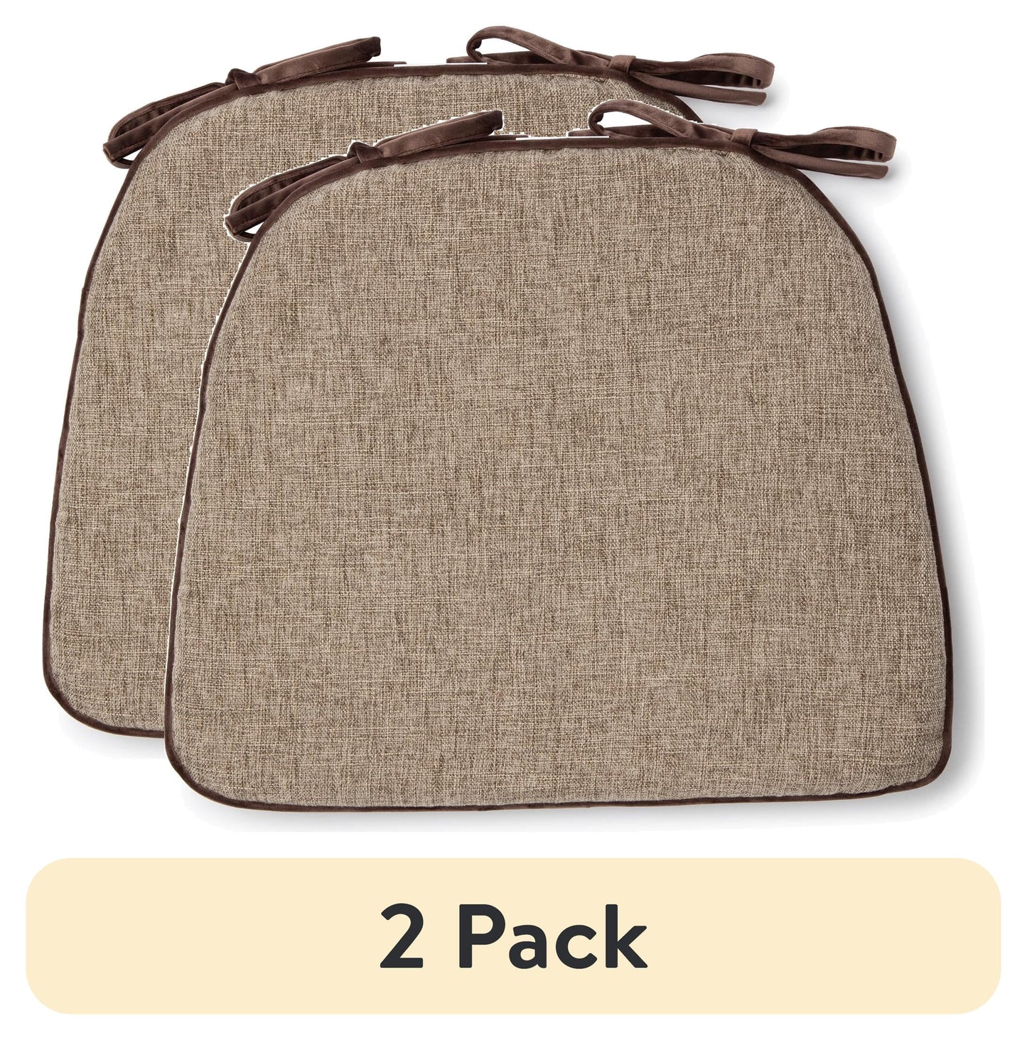 (2 pack) Better Homes & Gardens Memory Foam Chair Cushion, Brown, 17.5†x 14.75â€, Single