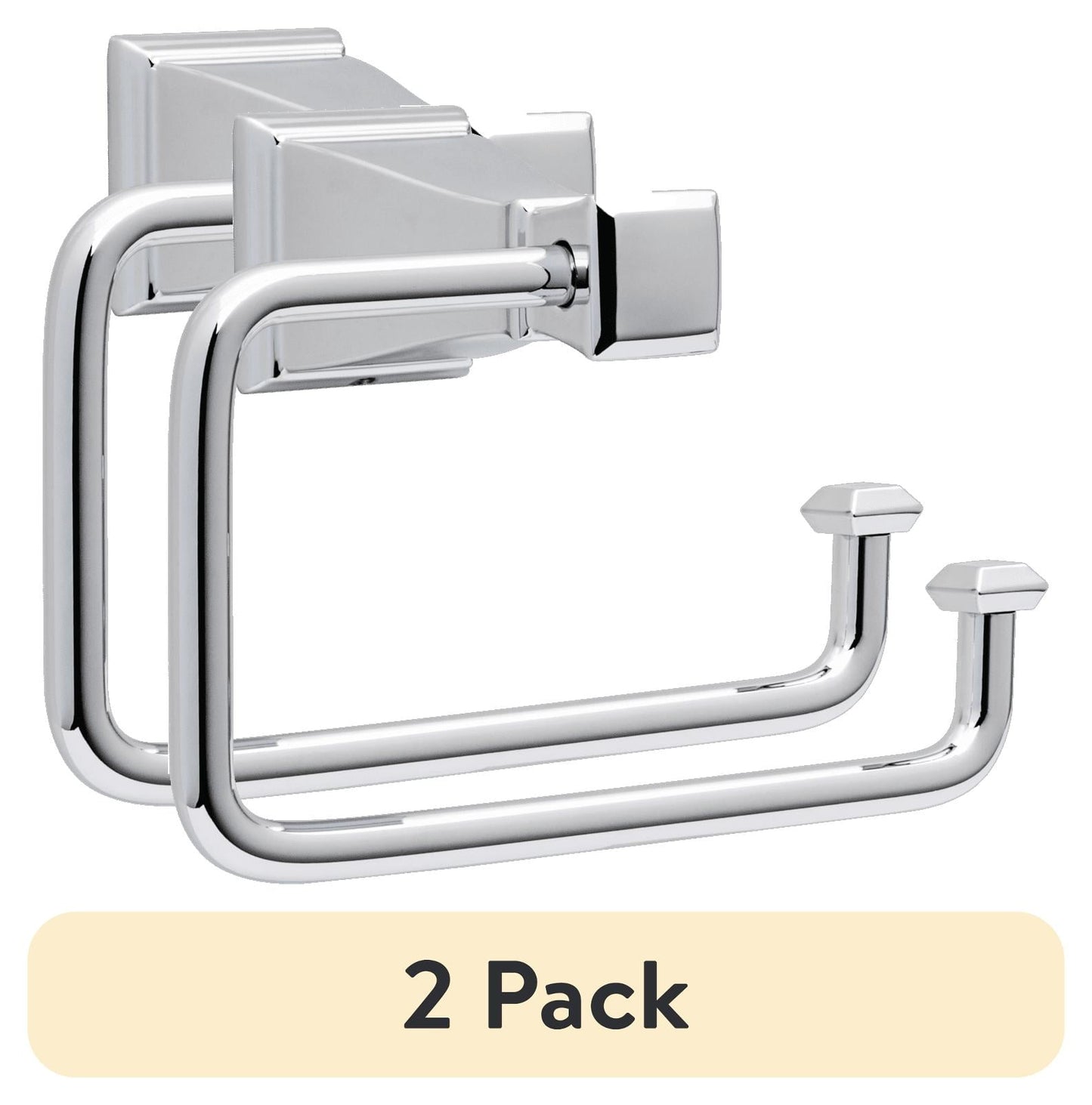 (2 pack) Better Homes & Gardens Chandler Euro Toilet Paper Holder, Chrome