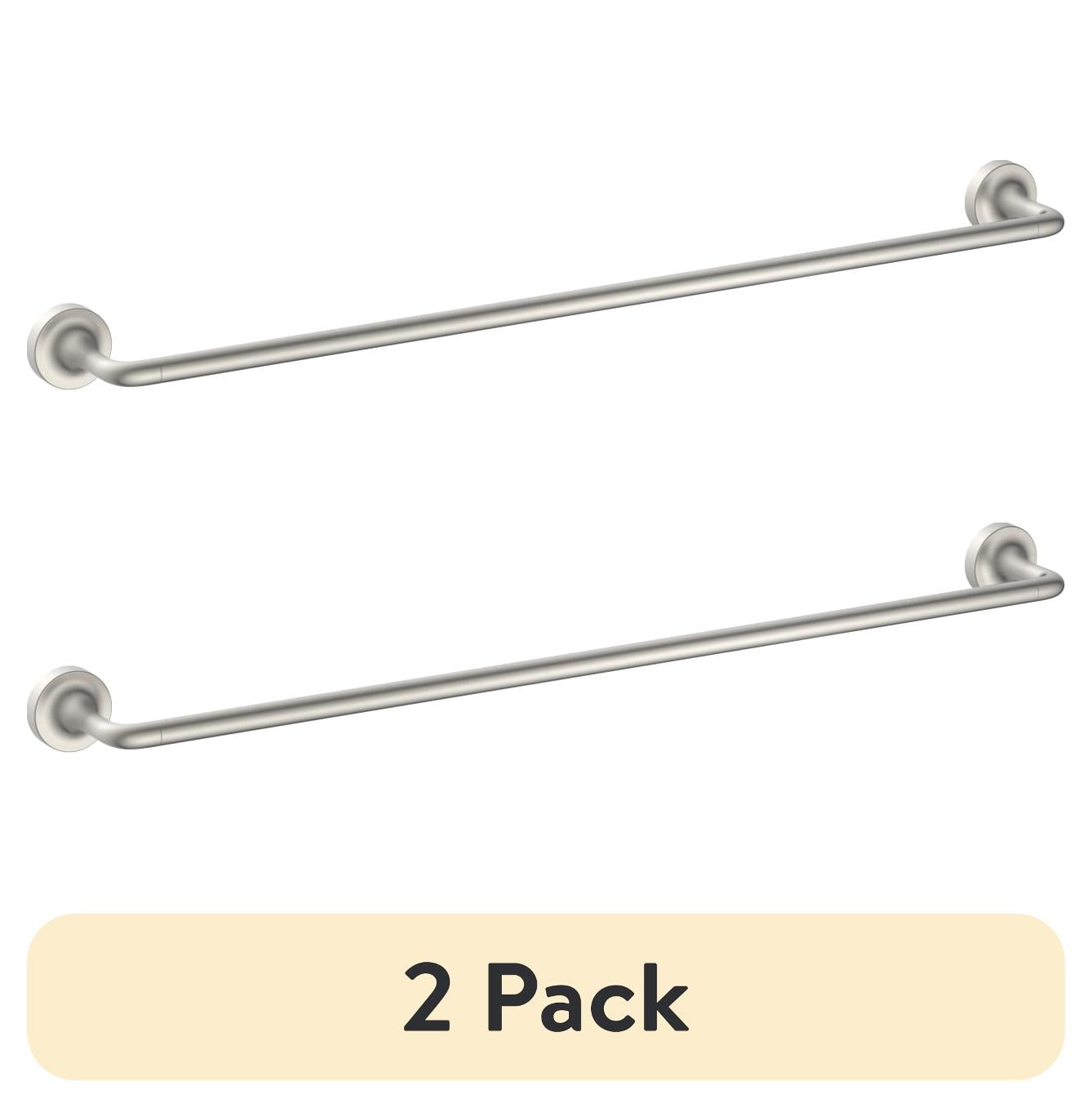 (1 pack) Better Homes & Gardens 24 Inch Satin Nickel Wall Mount Towel Bar Modern Collection