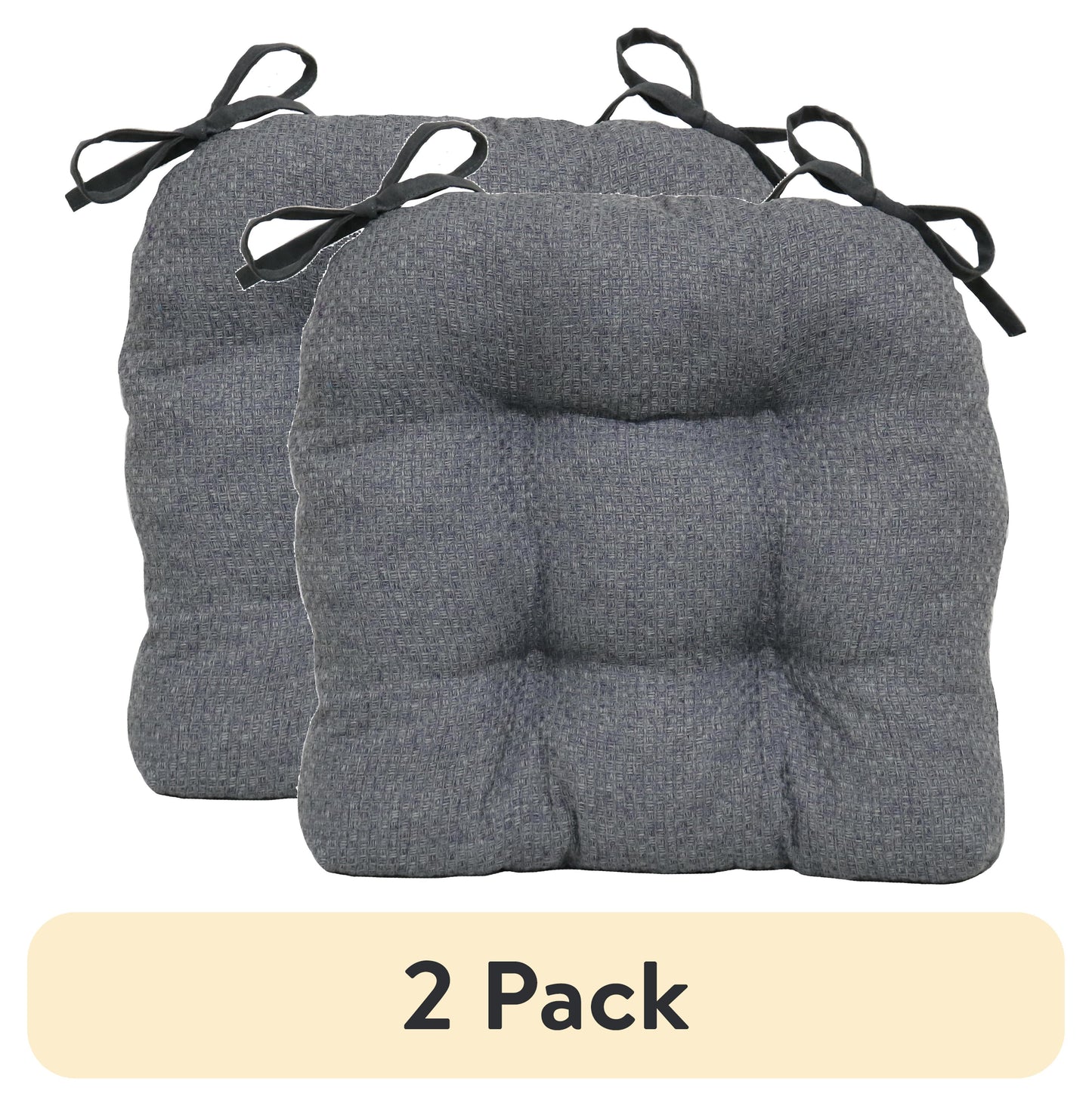 (2 pack) Better Homes & Gardens Shredded Memory Foam Chair Cushion, 16" x 14.5", Grey Flannel, Single