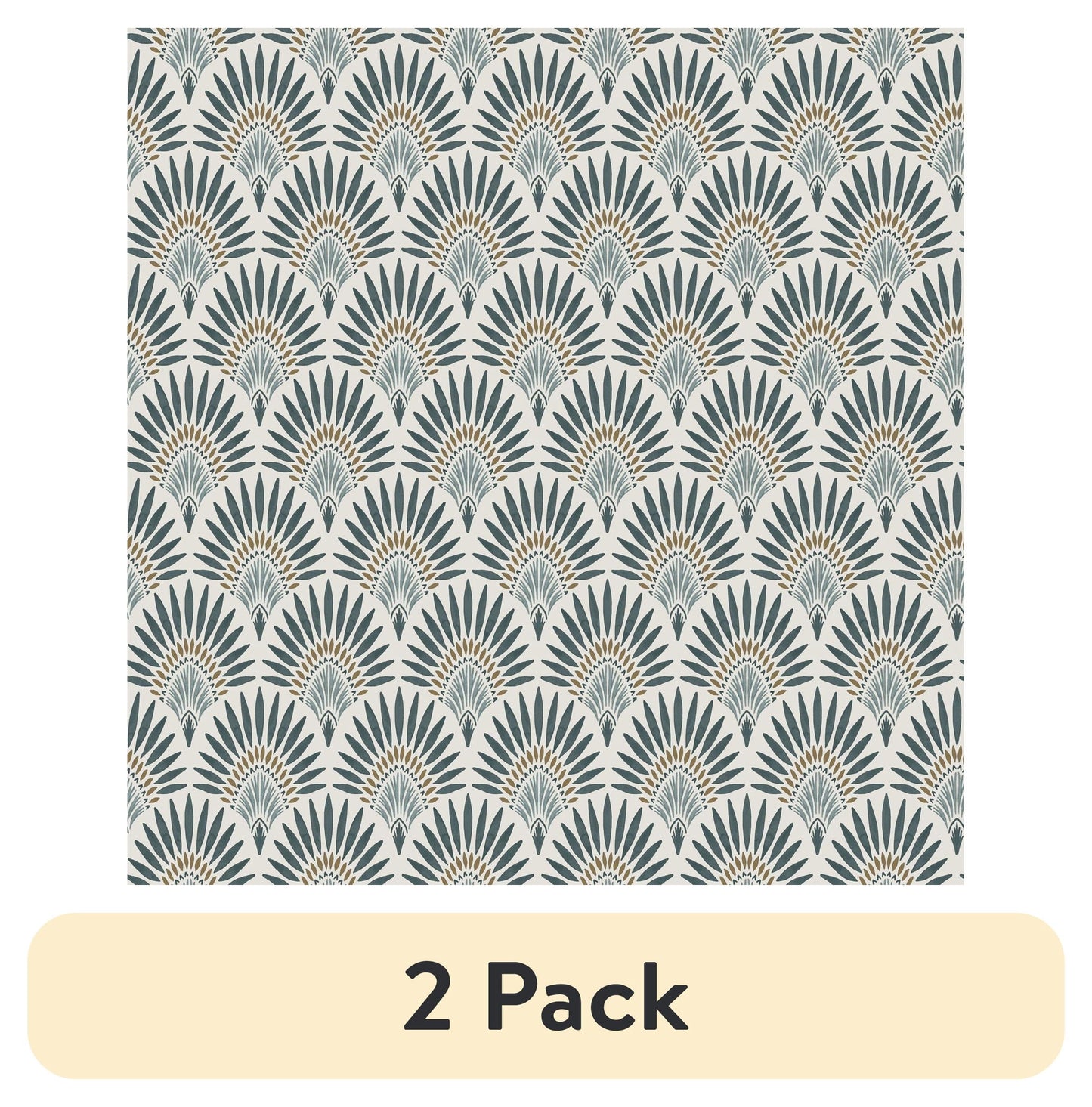 (2 pack) Better Homes & Gardens Teal Zelda Fan Peel and Stick Wallpaper 30.75 Sq. ft, 1 Count
