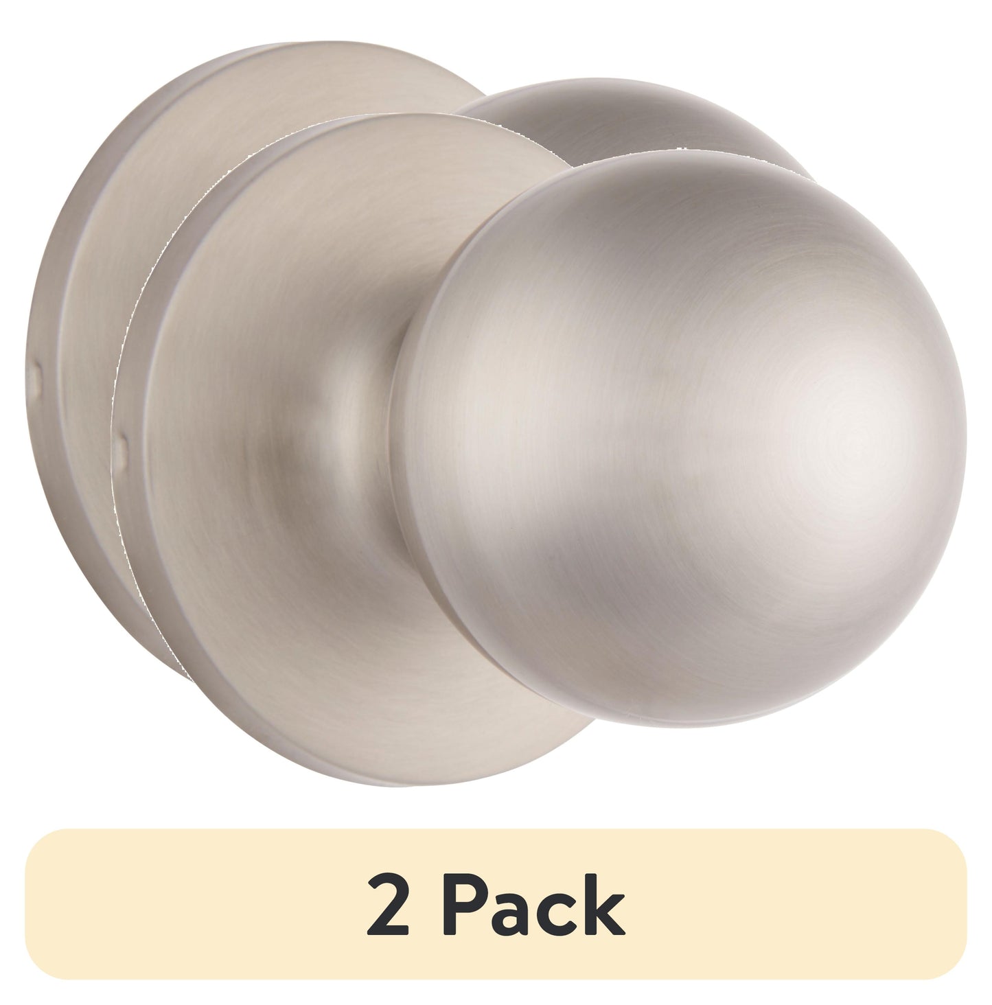 (2 pack) Brinks Passage Hall/Closet Classic Ball Style Doorknob, Satin Nickel Finish