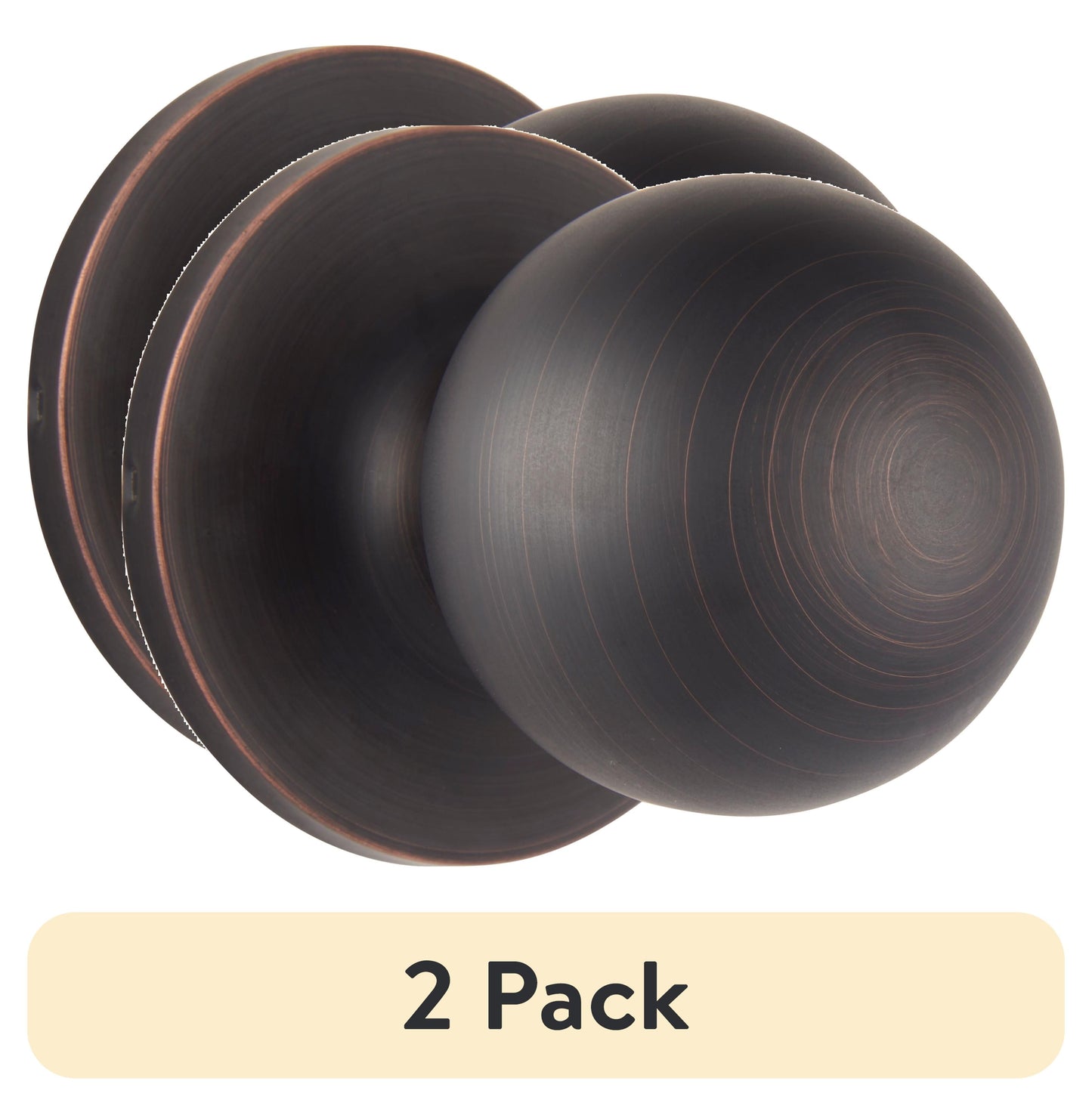(2 pack) Brinks Passage Hall/Closet Classic Ball Style Doorknob, Tuscan Bronze Finish