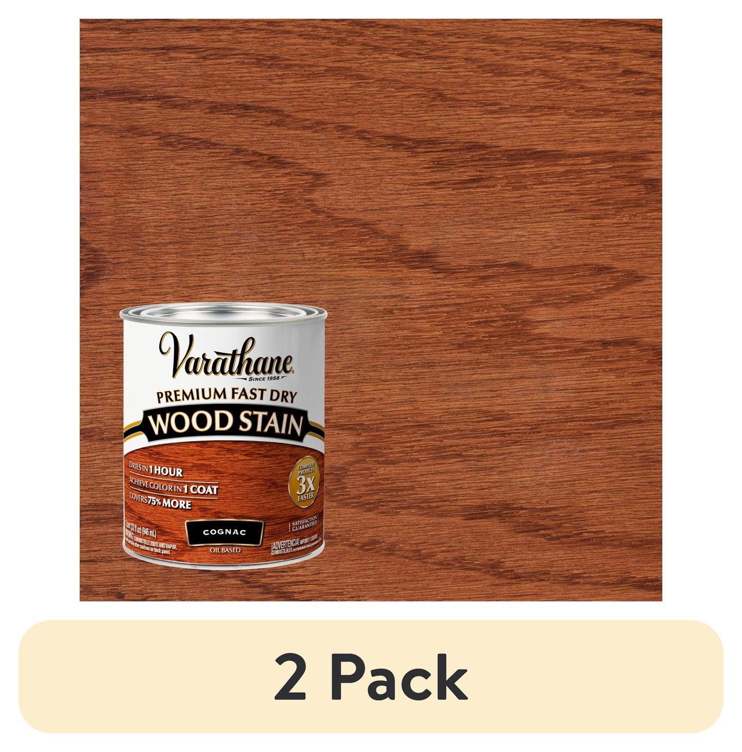 Cognac, Varathane Premium Fast Dry Wood Stain-384350, Quart