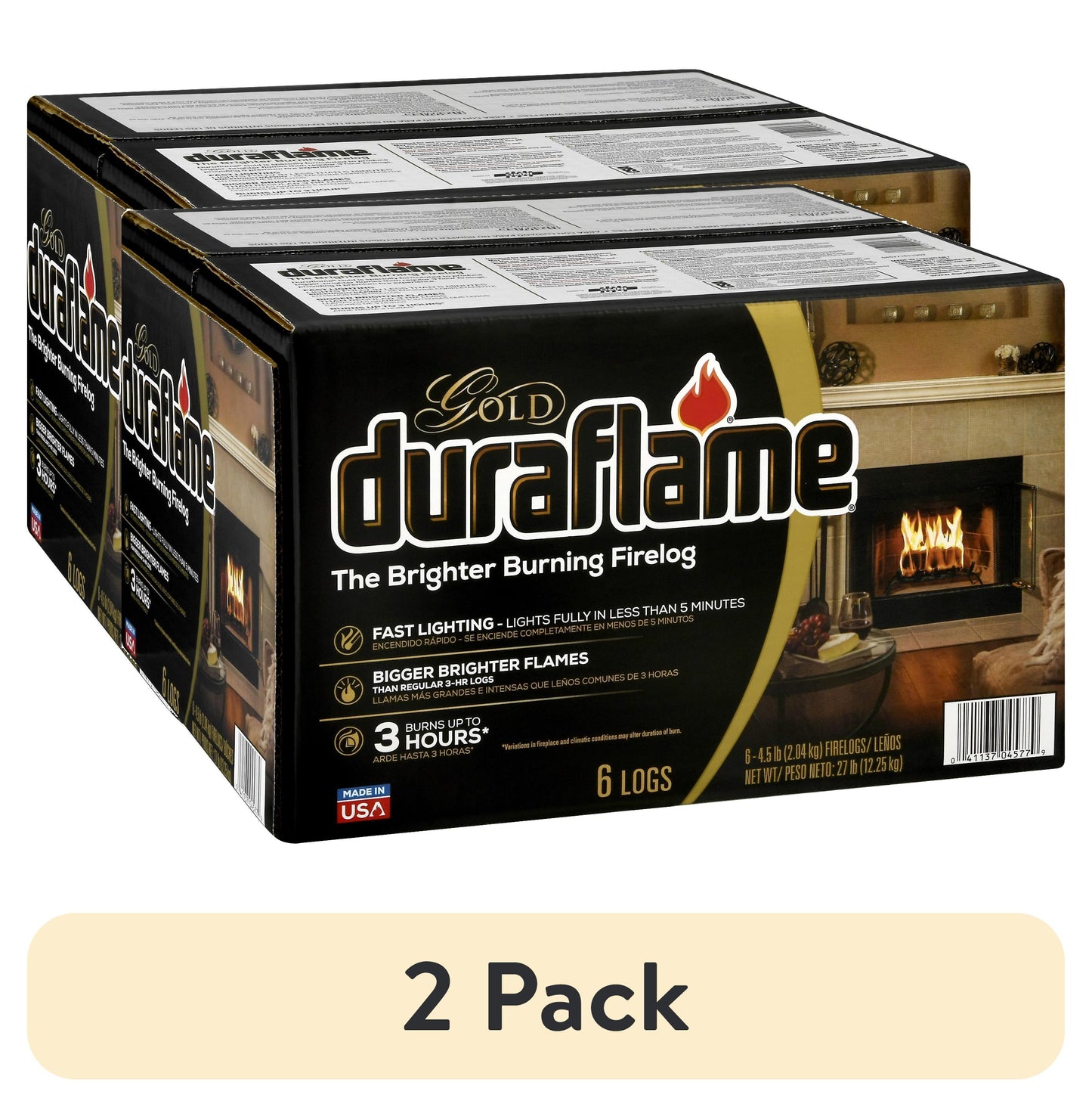 Duraflame Gold Ultra Premium 4.5 lb. Firelogs, 6-Pack Case, 3 Hour Burn