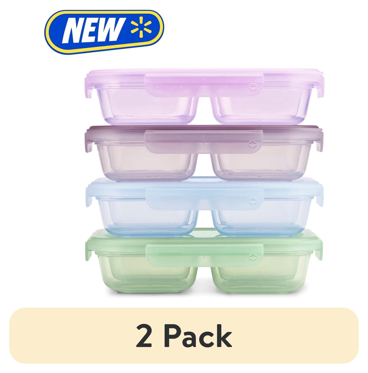 (2 pack) Ello Snap & Nest Plastic 8 Piece Snack Set, Made for Easy Snacking and Easy Transportation