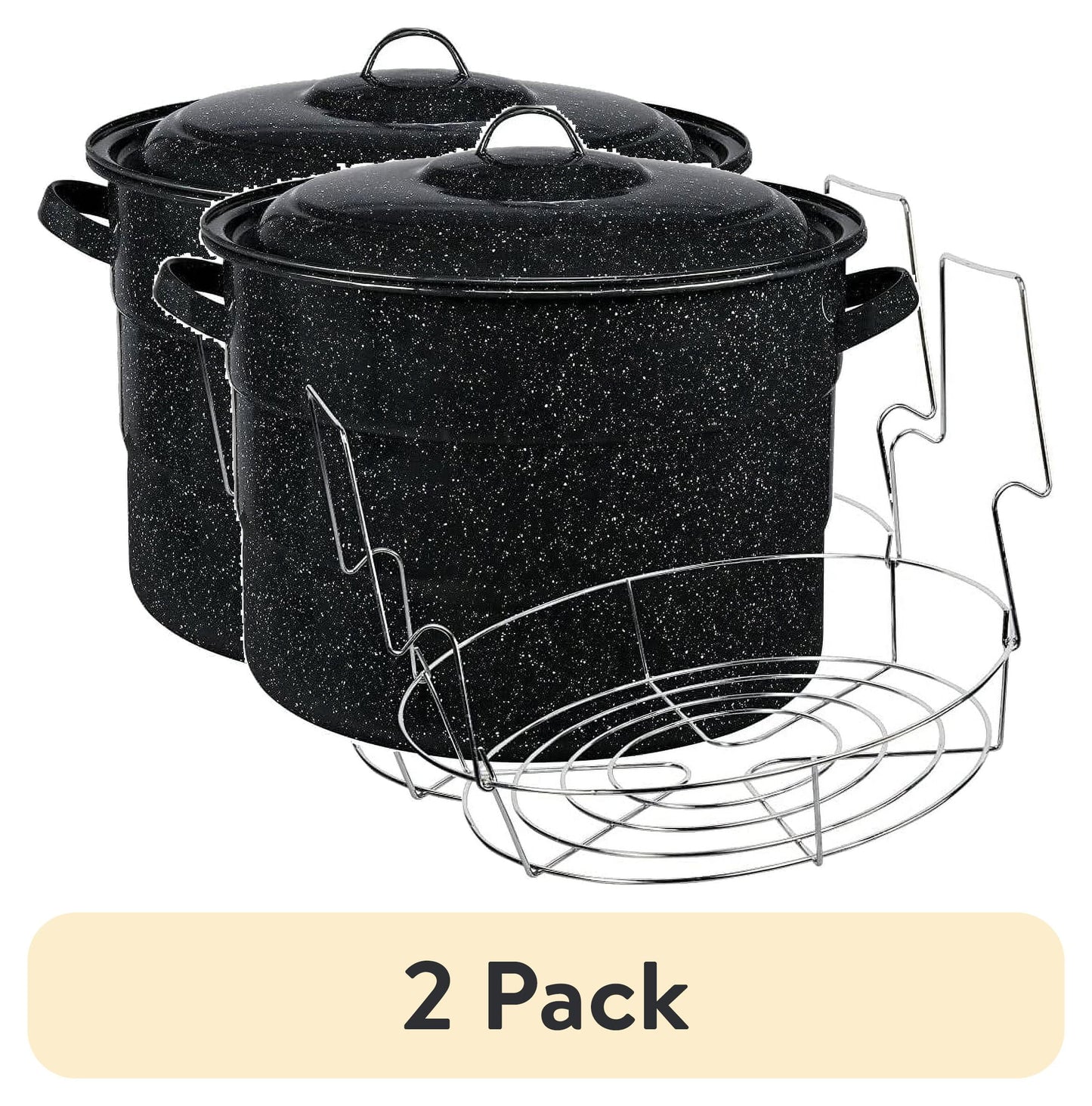 Granite Ware 21.5 Quart Water Bath Canner, Large Enamel Canning Pot with Rack, Canning Supplies for Jam, Salsa and Pickles