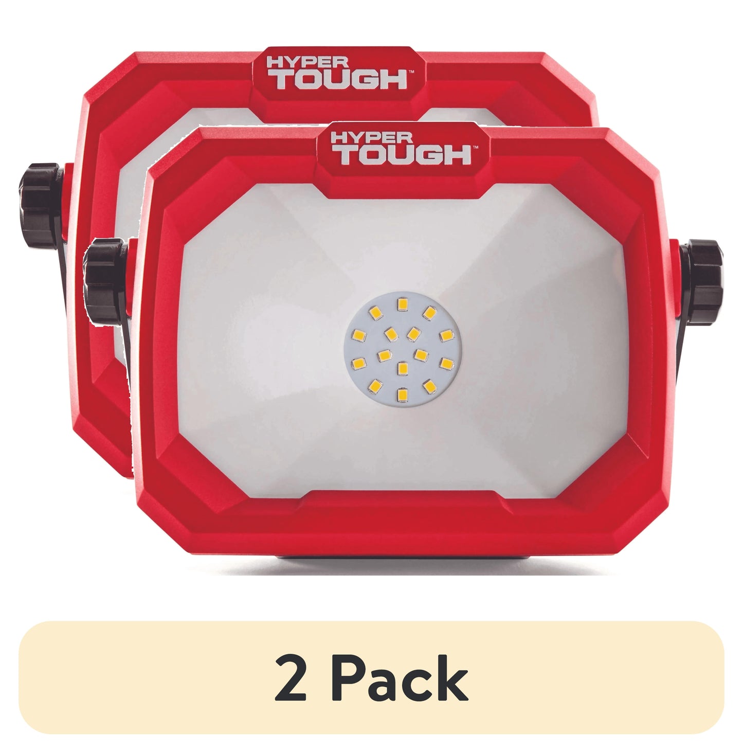 (2 pack) Hyper Tough 1000-Lumen LED Work Light with Rotating Head and Fold-Flat Portable Design
