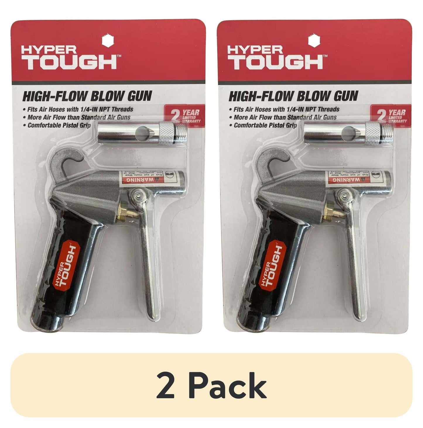 (2 pack) Hyper Tough High Performance Aluminum Venturi Blow Gun