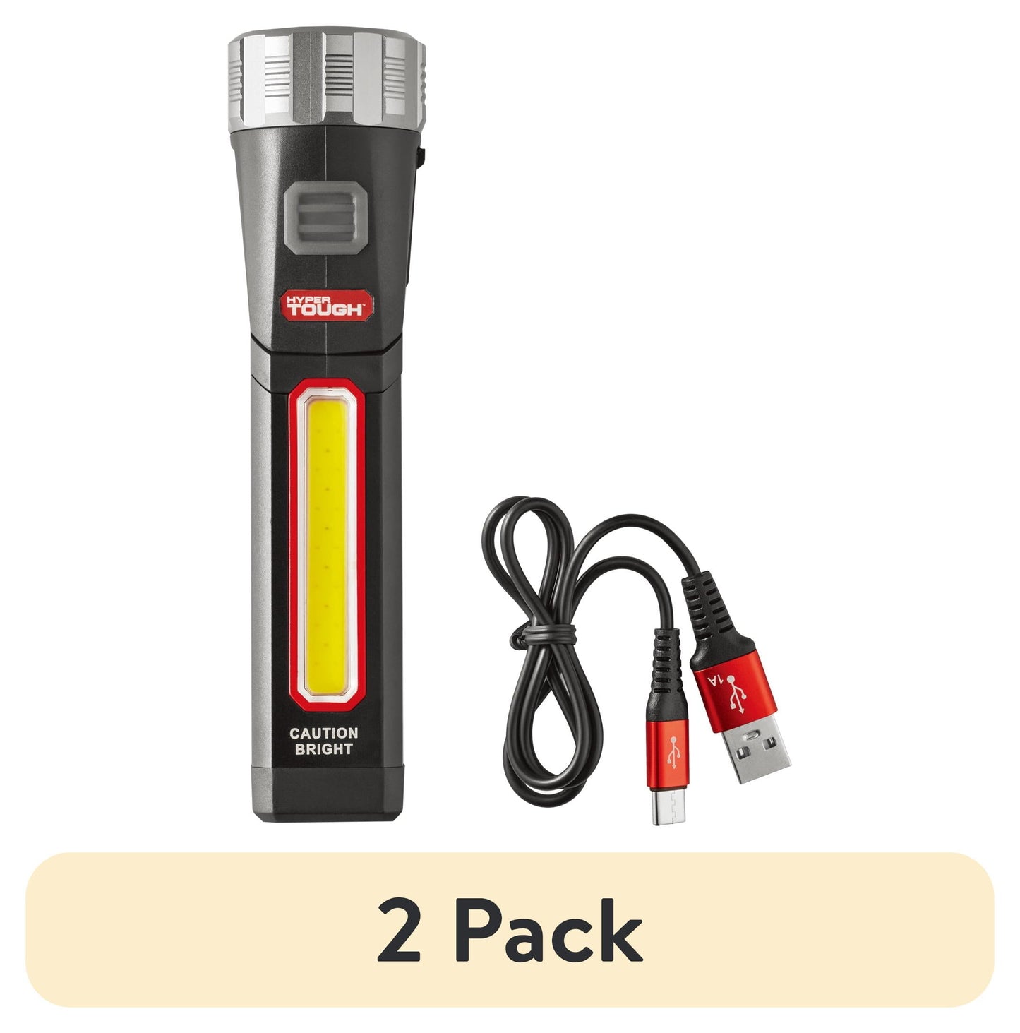 (2 pack) Hyper Tough 300 Lumen Rechargeable Work Light with Mini Rotating Head - Mini Size