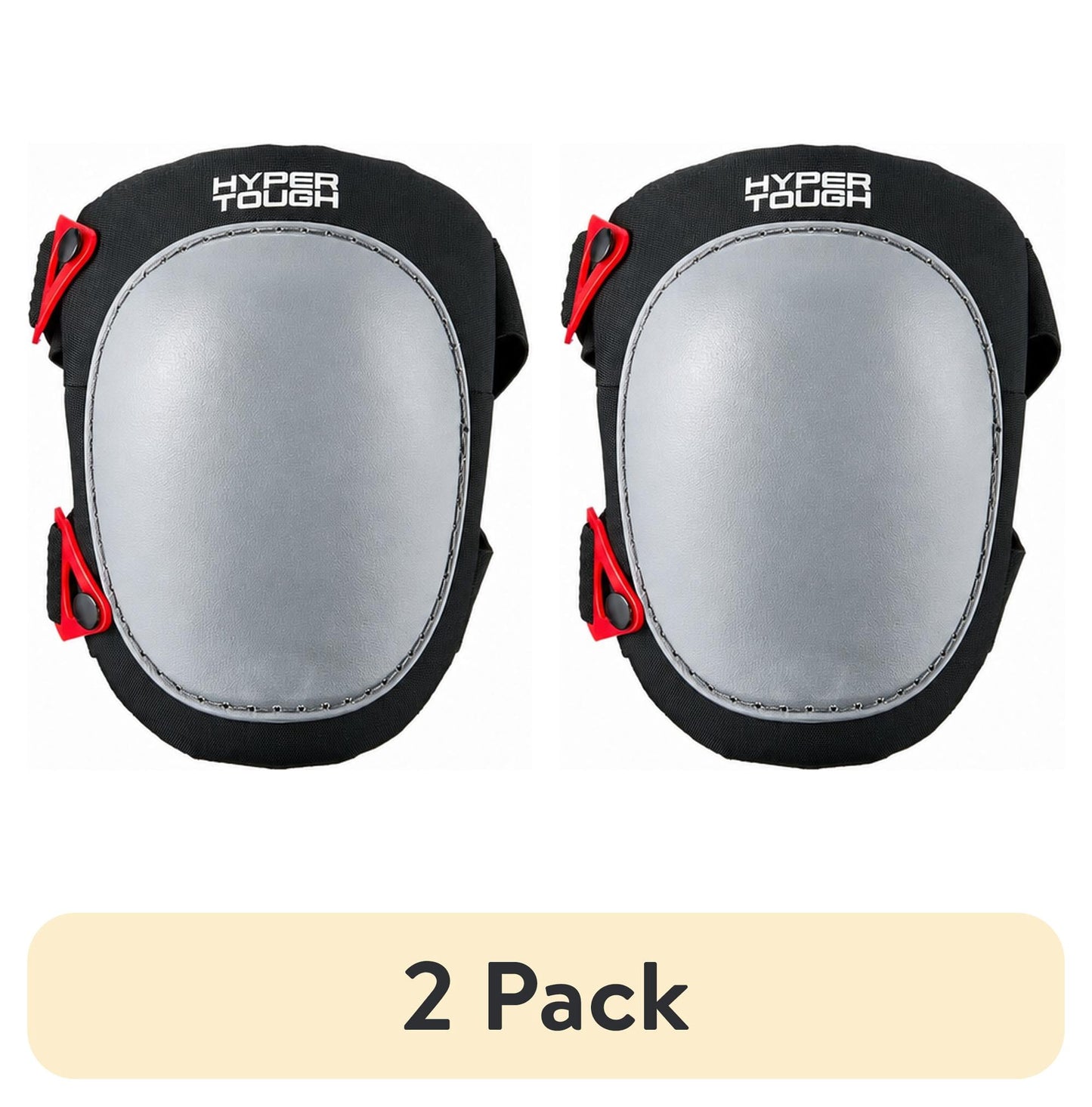(2 pack) Hyper Tough Protective Hard-Shell Rocker Knee Pads, 2 Pack