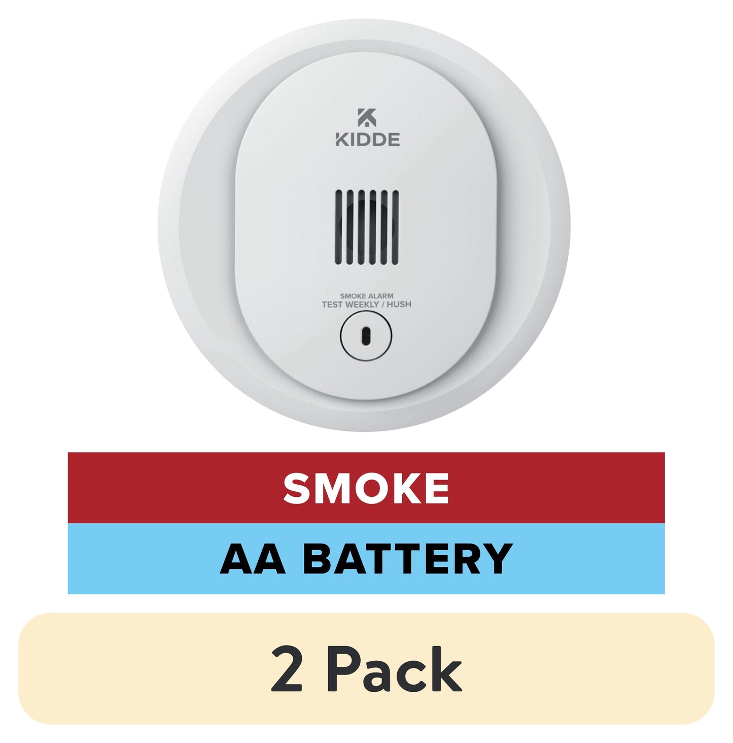 Kidde Battery-Operated Photoelectric Smoke Detector Alarm, 4-Inch, Batteries Included