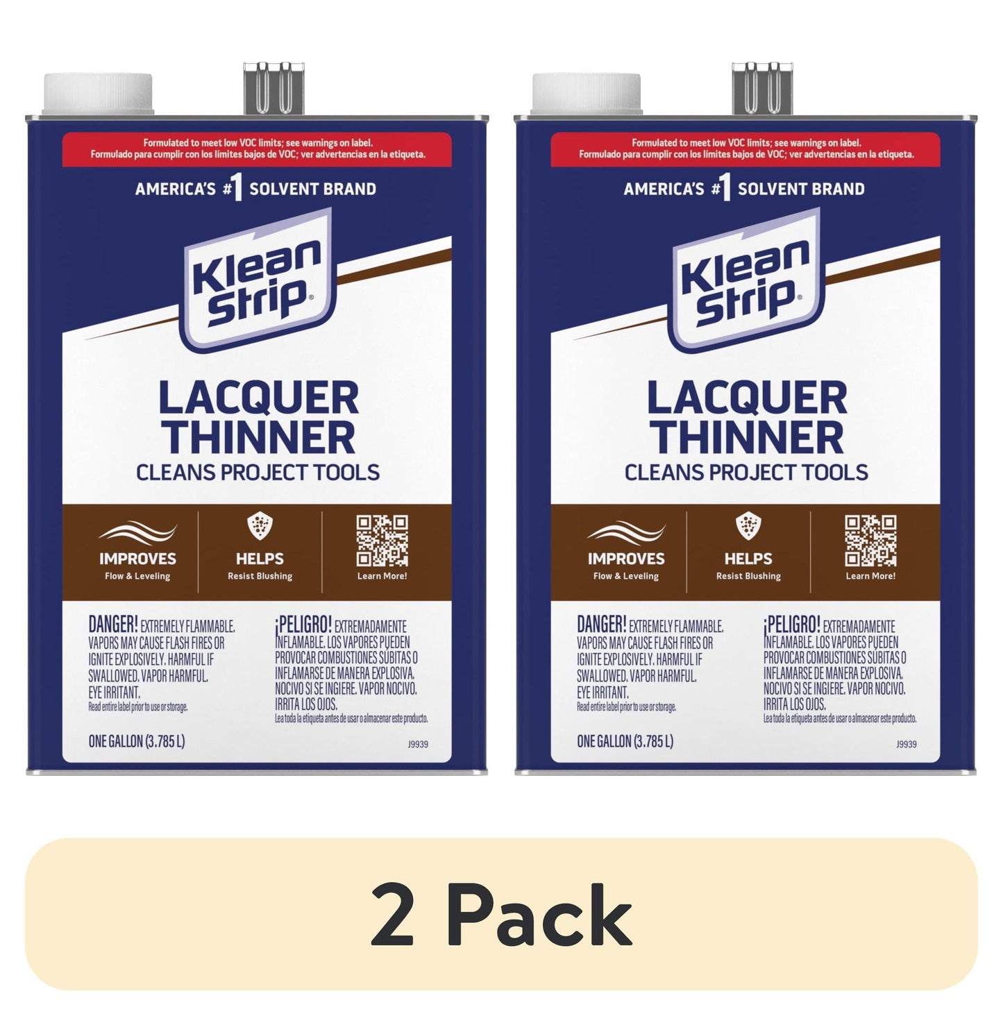 (2 pack) Klean-Strip® Lacquer Thinner, 1 Gallon