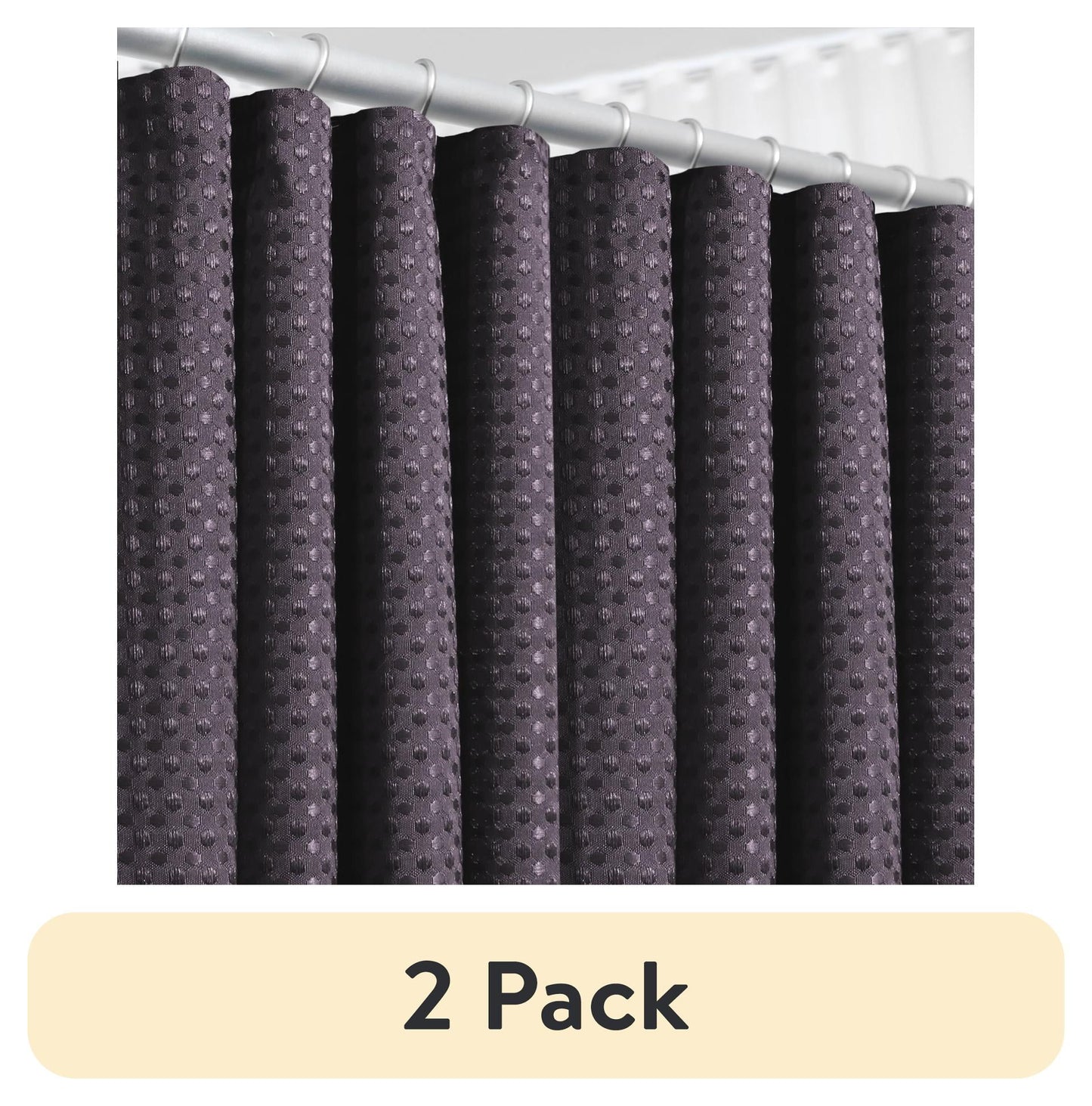 (2 pack) LammaLoe Purple Shower Curtain, Waffle Weave Heavy Duty Fabric Shower Curtain, 72†x 72" Hotel Luxury 256 GSM Bathroom Curtains
