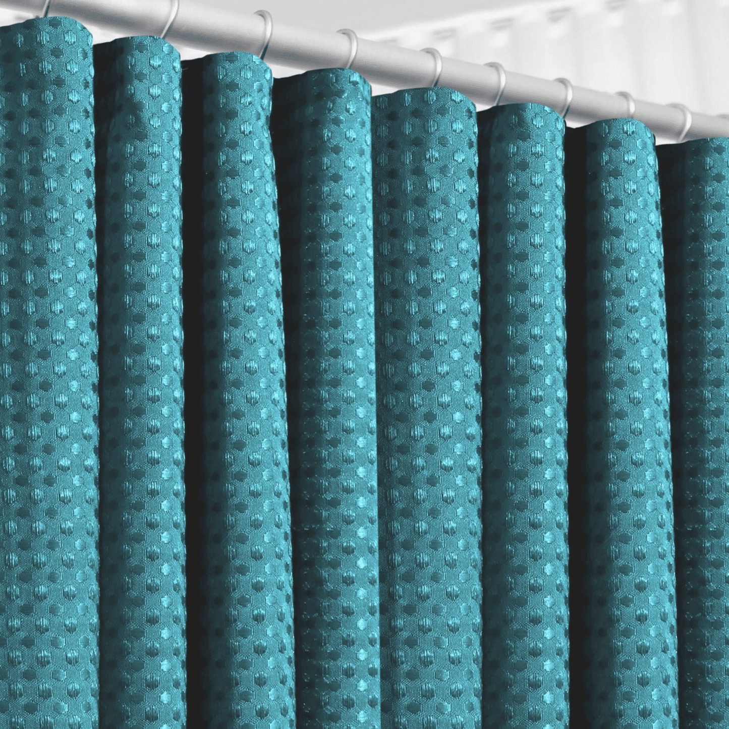 (2 pack) LammaLoe Teal Shower Curtain, Waffle Weave Heavy Duty Fabric Shower Curtain, 72†x 72" Hotel Luxury 256 GSM Bathroom Curtains