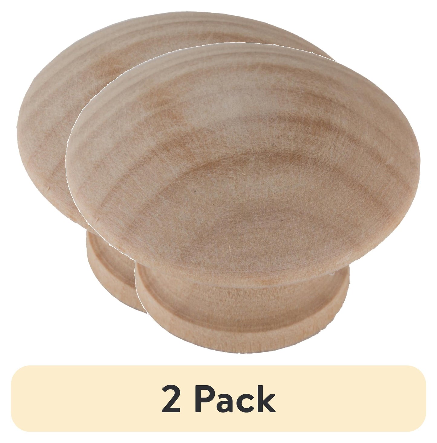 (2 pack) Mainstays 1-1/2" (38mm) Round Cabinet Knob, Unfinished Wood, 10 Pack