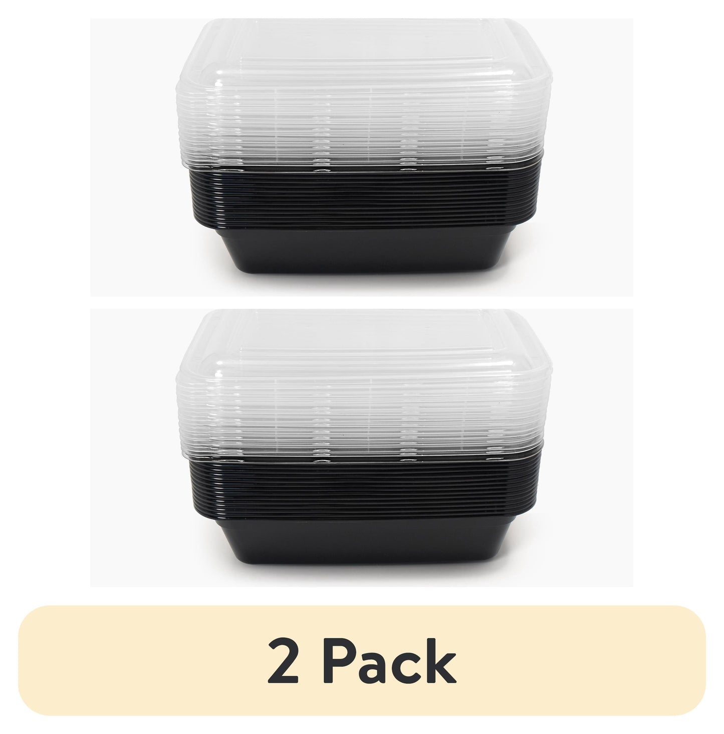 (2 pack) Mainstays 30-Piece (15 Containers + 15 Lids) Meal Prep, BPA-Free, Microwave and Dishwasher Safe