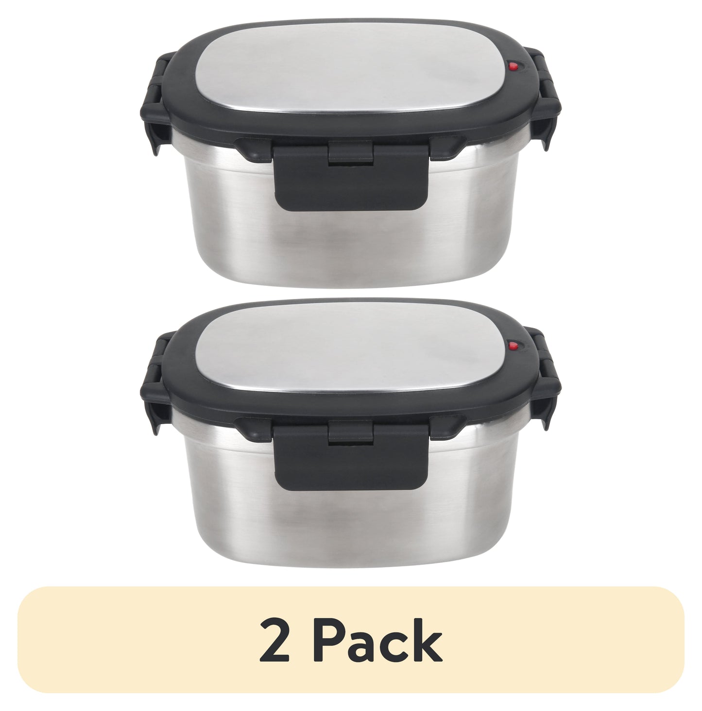 (2 pack) Mainstays 33 oz Insulated Stainless Steel Lunch Box Food Storage Container with Lid