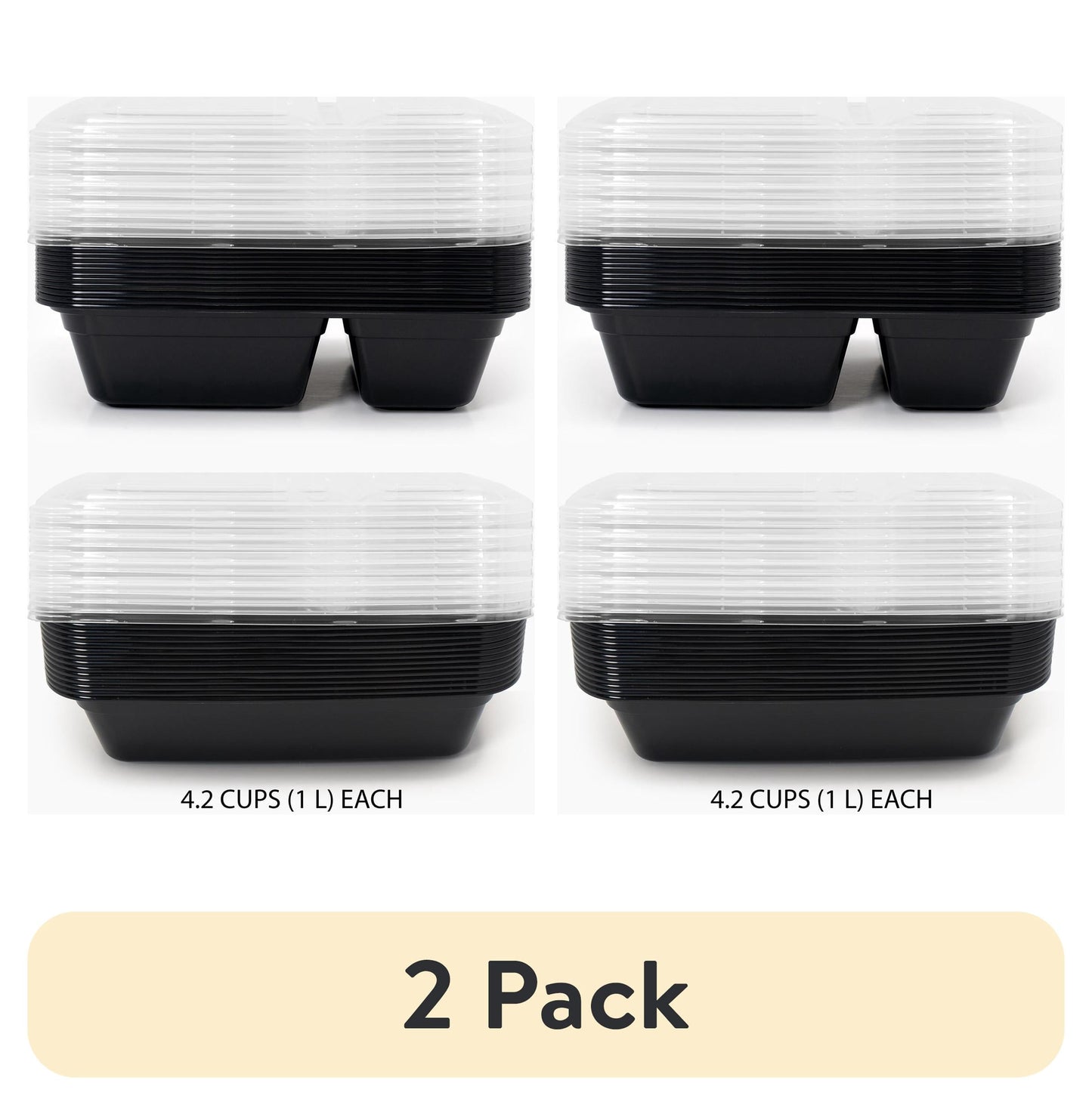 (2 pack) Mainstays 60-Piece BPA-Free Plastic Meal Prep Container Set