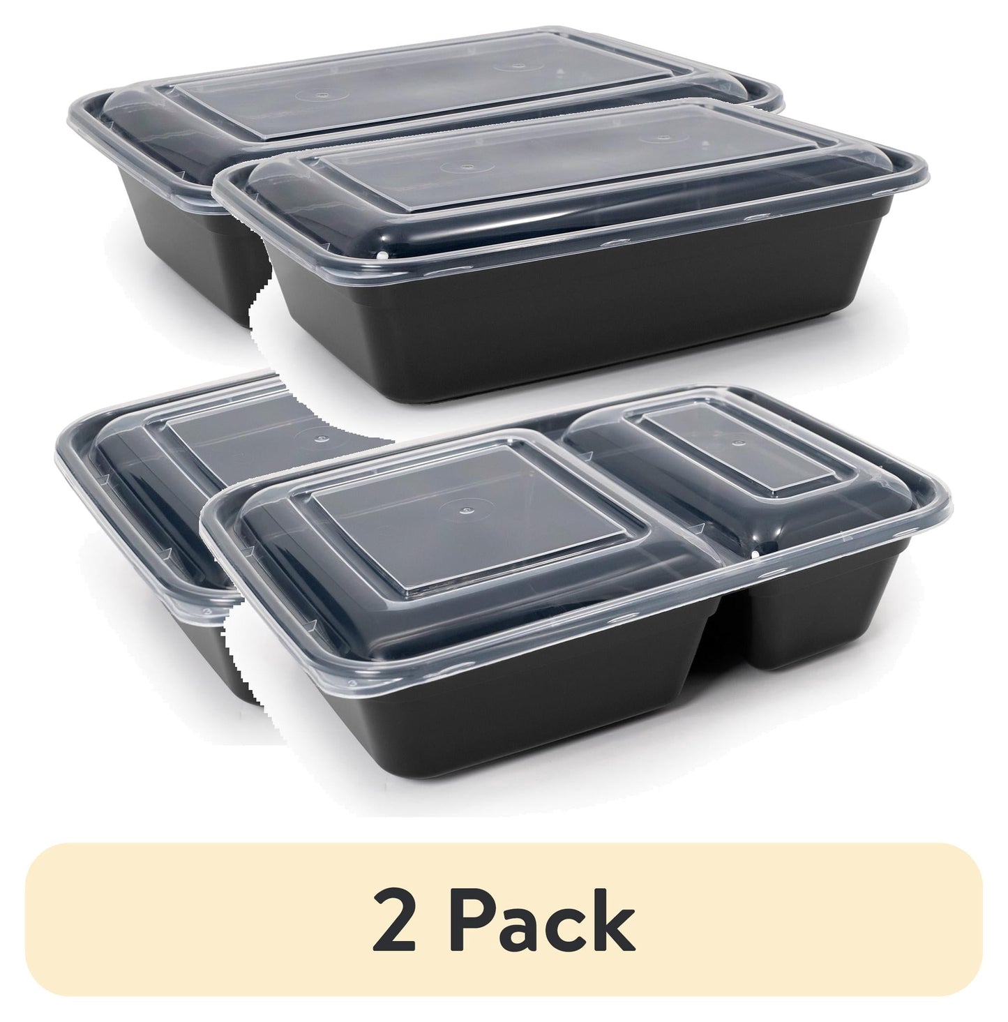 (2 pack) Mainstays 60-Piece Meal Prep Container Set with BPA-Free Lids in Two Sizes
