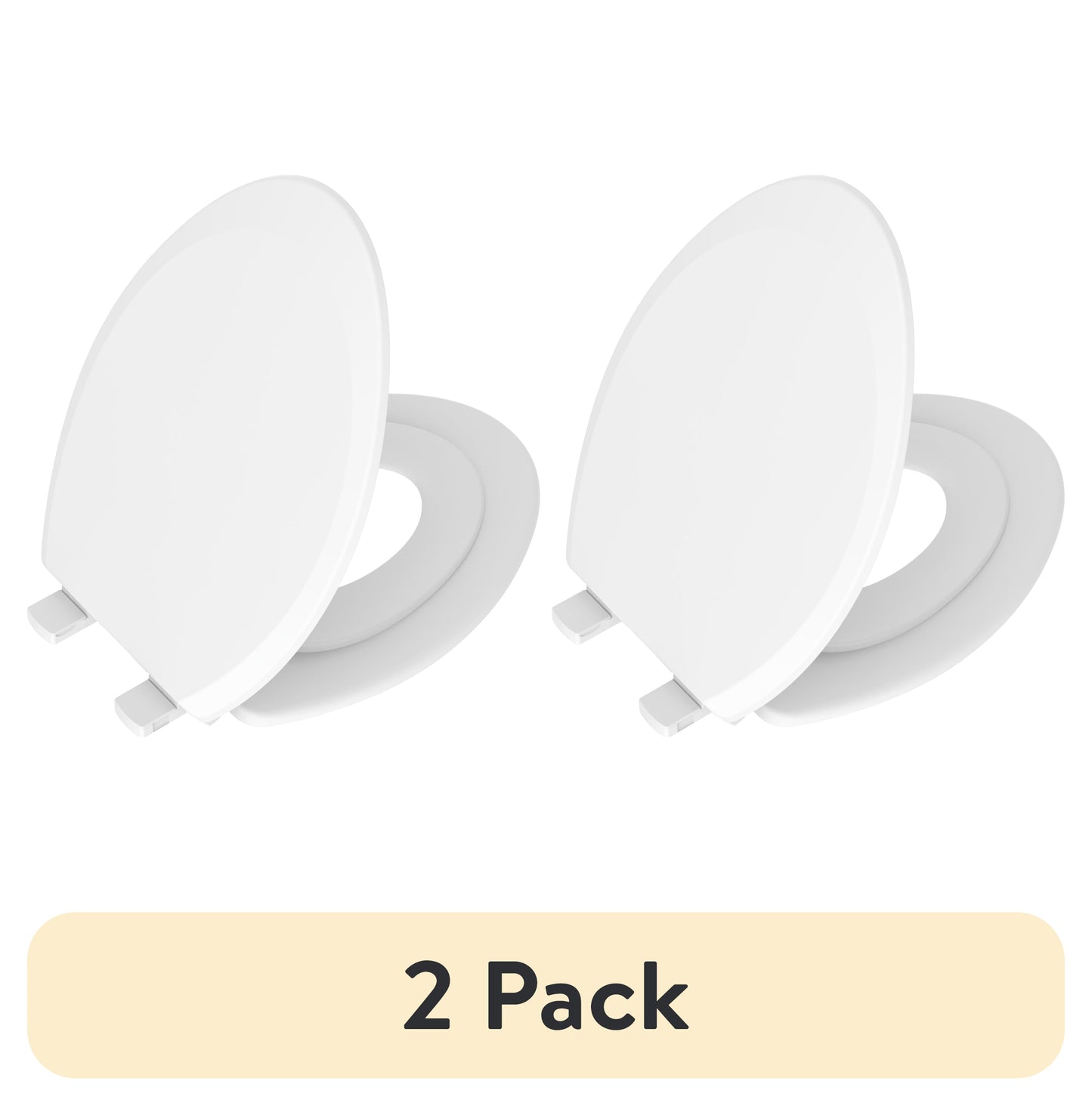 (2 pack) Mainstays Elongated 2-in-1 Potty Training Child/Adult Toilet Seat, Soft Close, Easy Clean, Daisy White