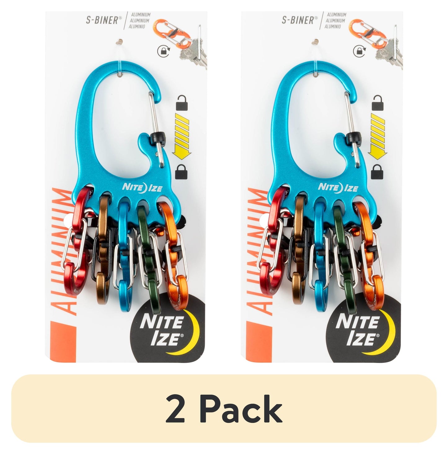 (2 pack) Nite Ize BigFoot Locker KeyRack Aluminum - Assorted