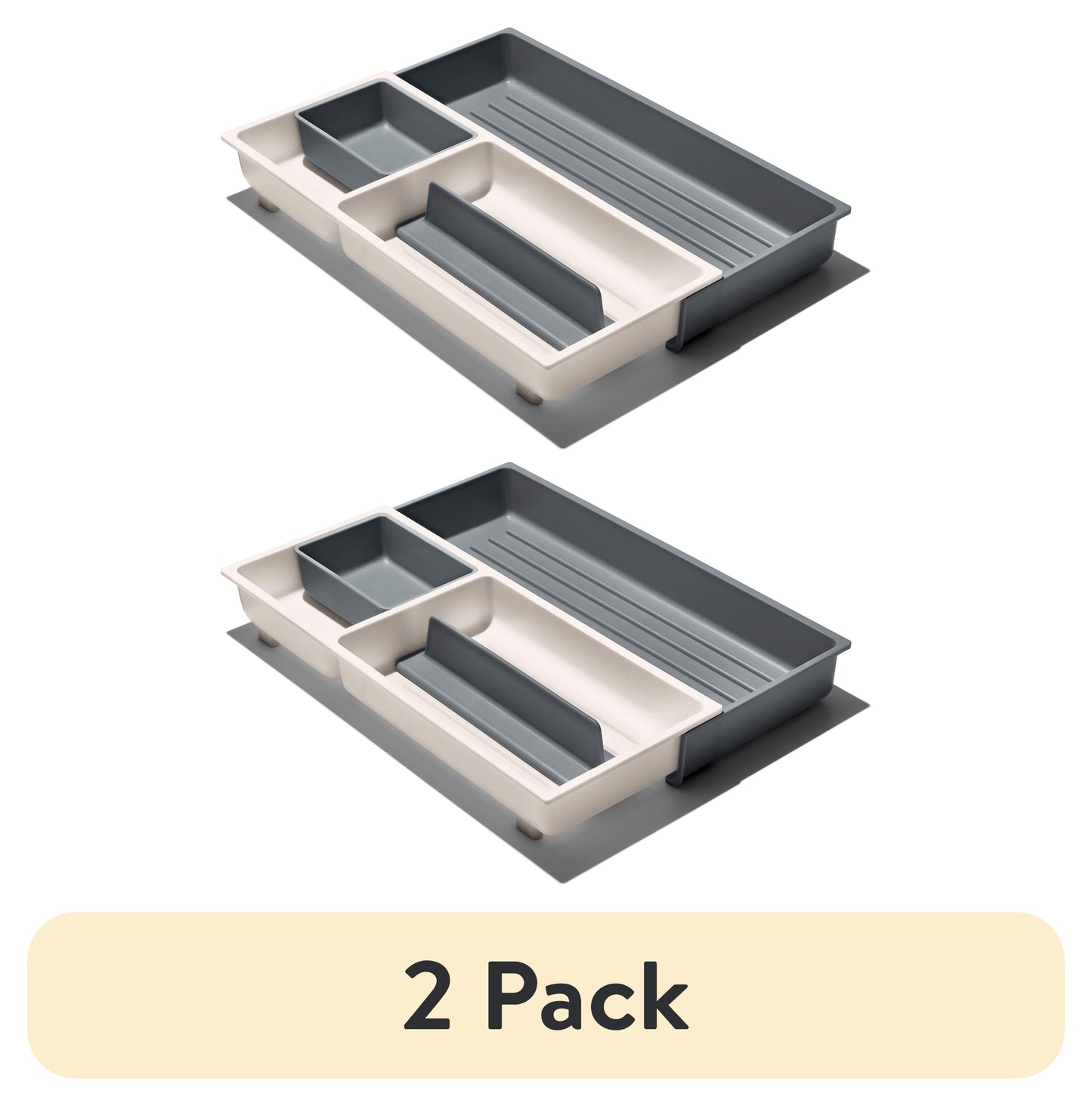 (2 pack) OXO Expandable Kitchen Tool Drawer Organizer, Gray