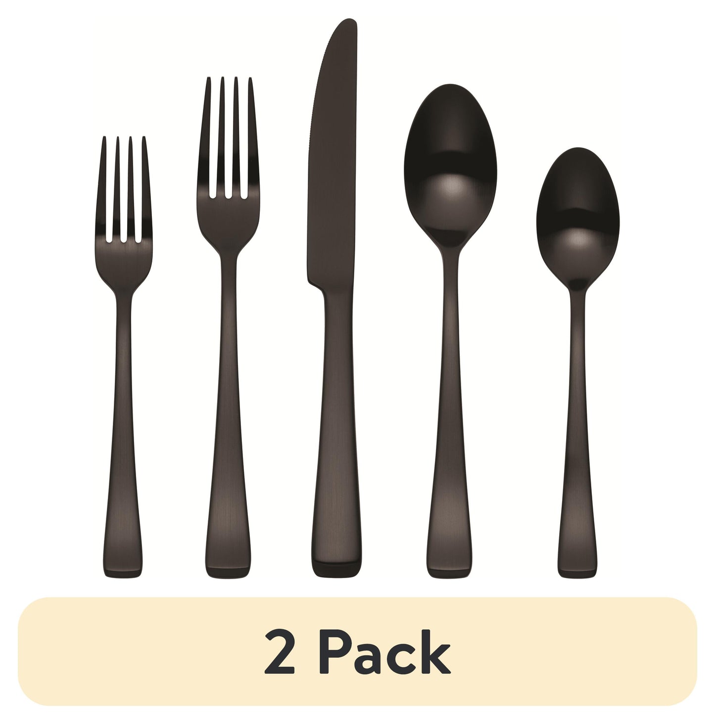 (2 pack) Oneida Harding 20-Piece Black Satin Stainless Steel Flatware Set (Service for 4)