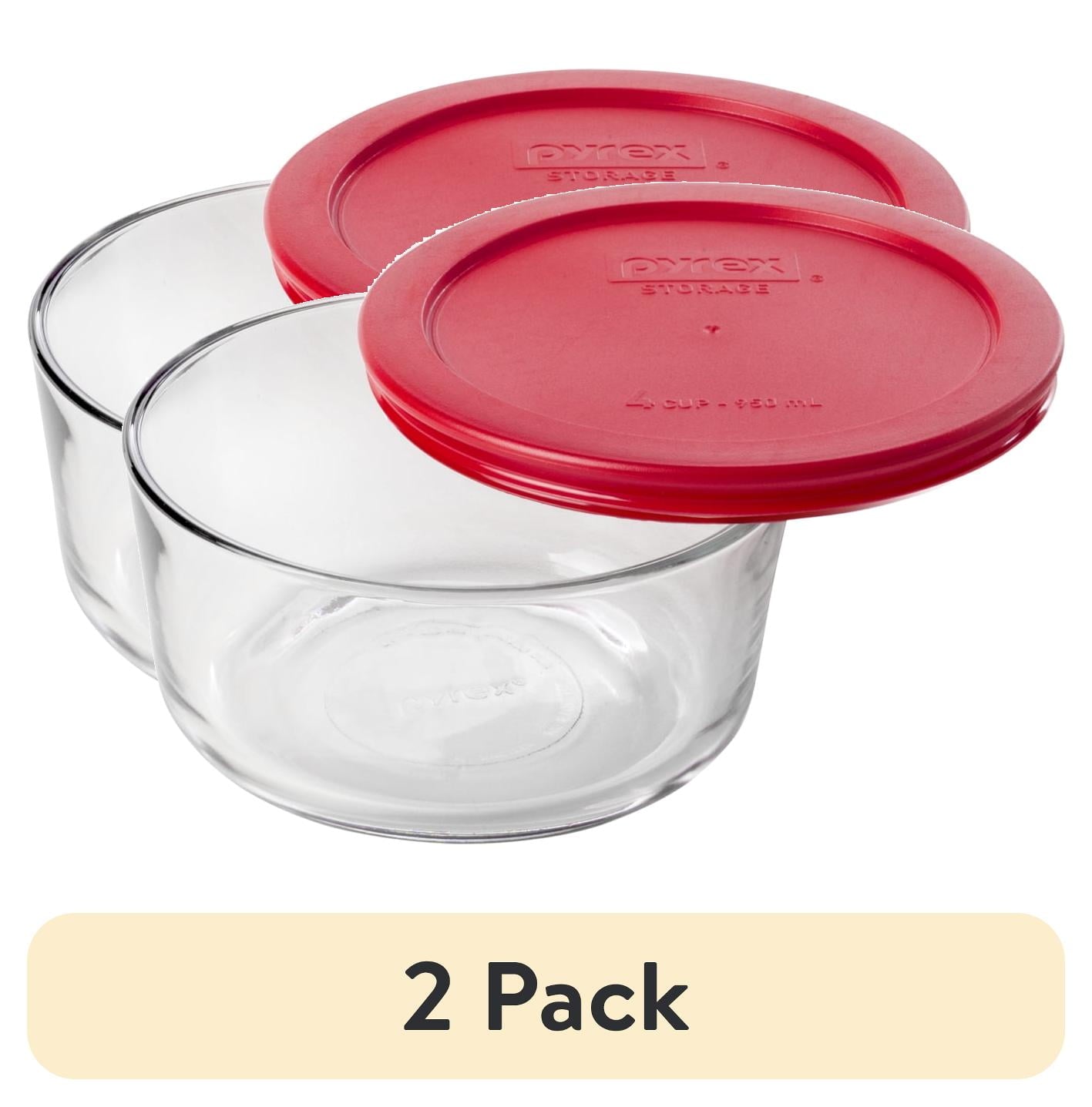 (2 pack) Pyrex Simply Store 4C Glass Food Storage and Baking Container, Set of 2 with Lids