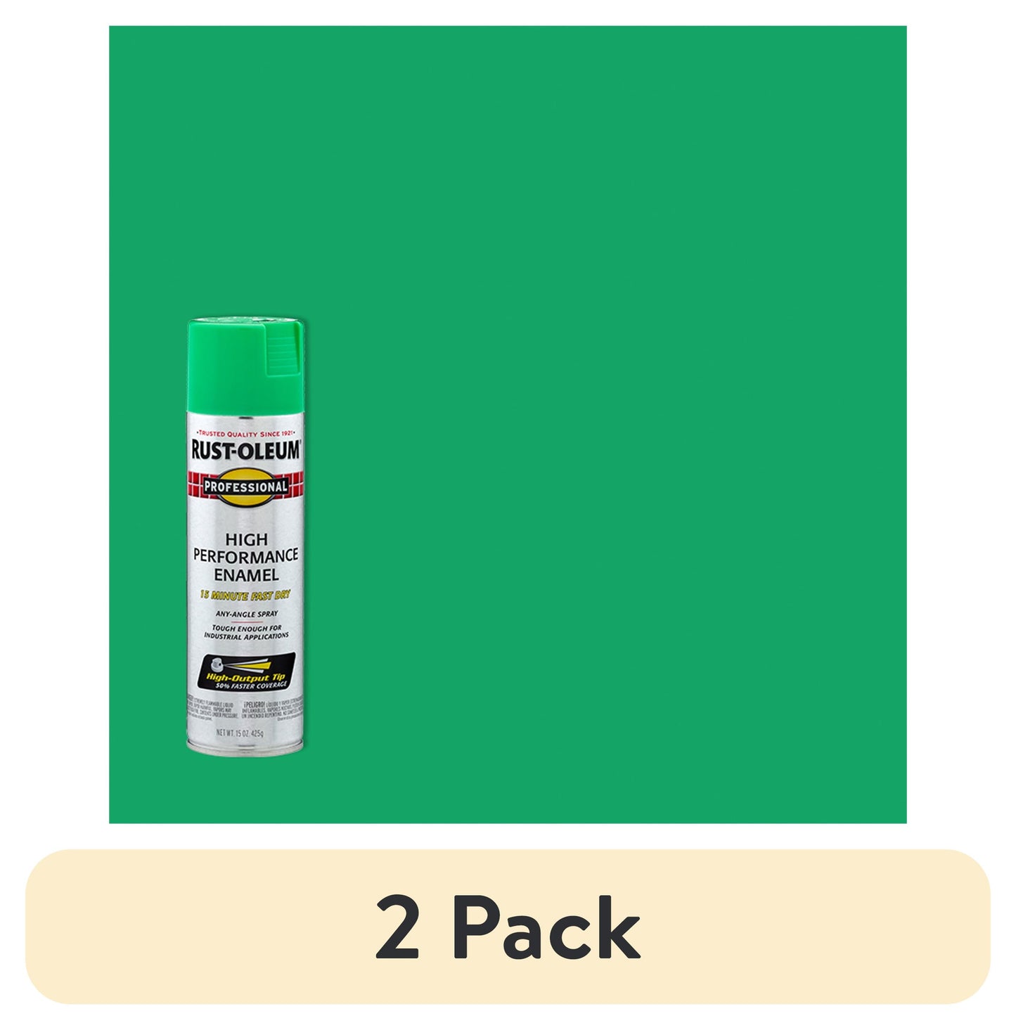 (12 pack) 6 Pack, Safety Green, Rust-Oleum Professional High Performance Gloss Enamel Spray Paint-7533838, 15 oz