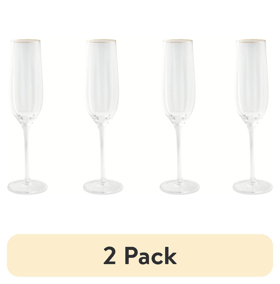 (2 pack) Thyme & Table 4-Pack Scalloped Champagne Flute Glass Set