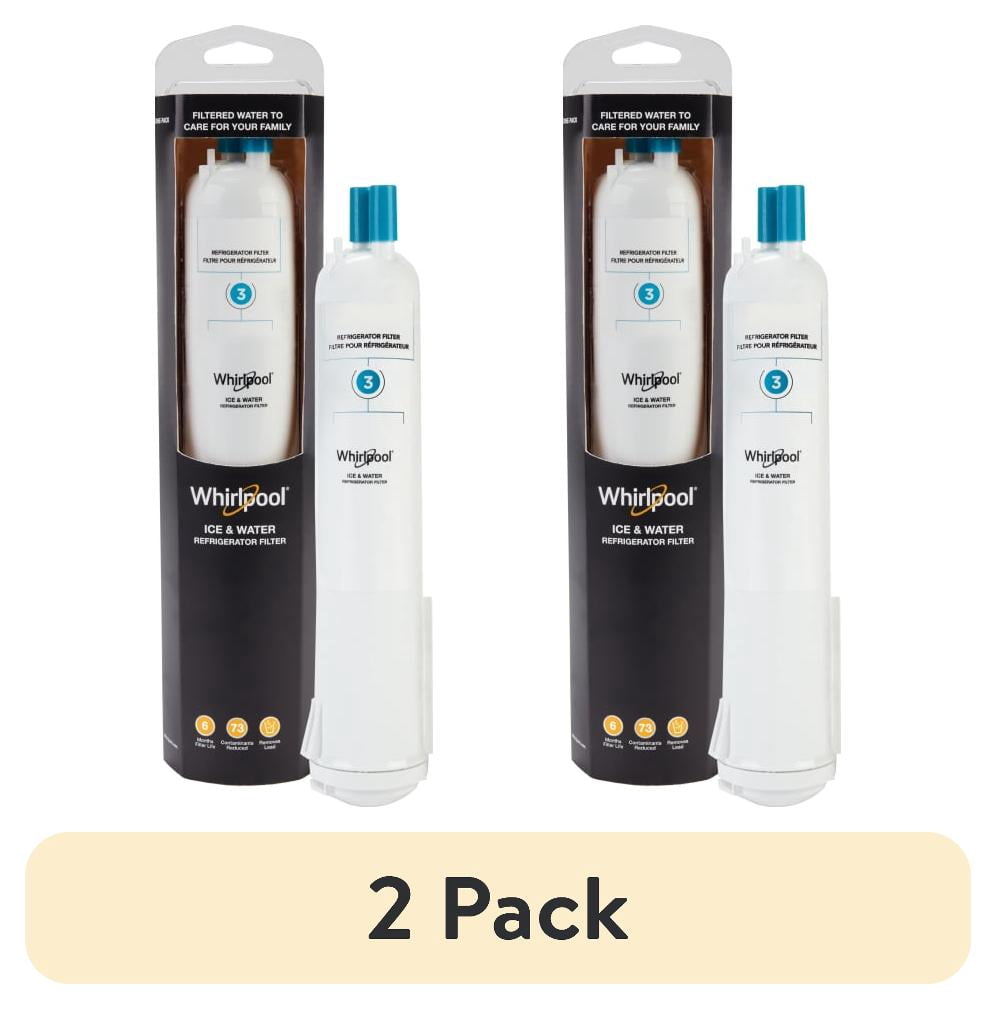 (2 pack) Everydrop by Whirlpool Ice and Water Refrigerator Filter 3, EDR3RXD1, Single-Pack, Aqua