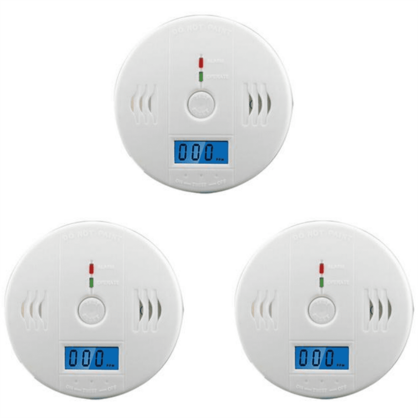 3 Pack LCD Display CO Carbon Monoxide Gas Detector Device Home Safety Alarm Detector