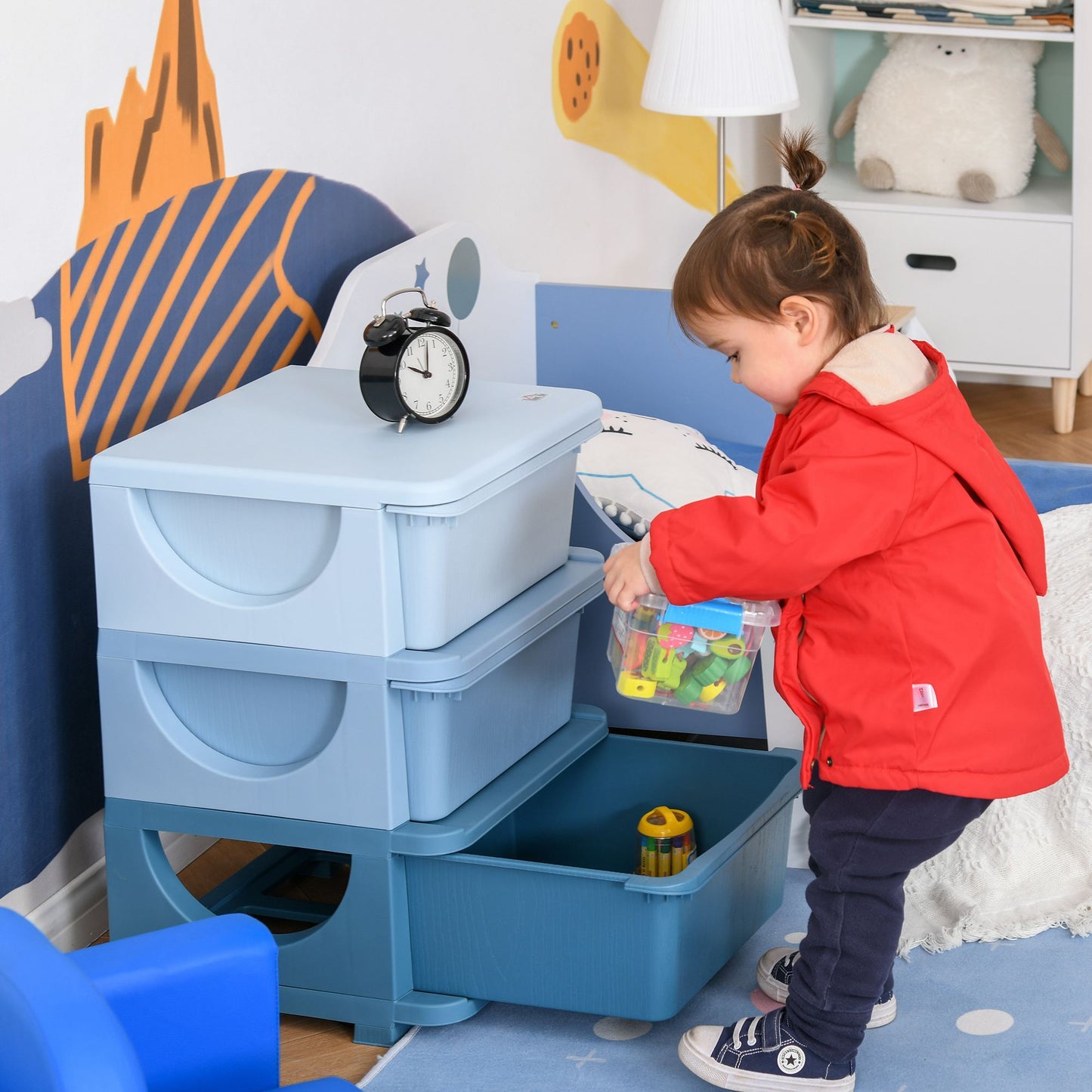3 Tier Storage Dresser Tower with Drawers Chest Toy Organizer for Bedroom Nursery Kindergarten Living Room for Boys Girls Toddlers
