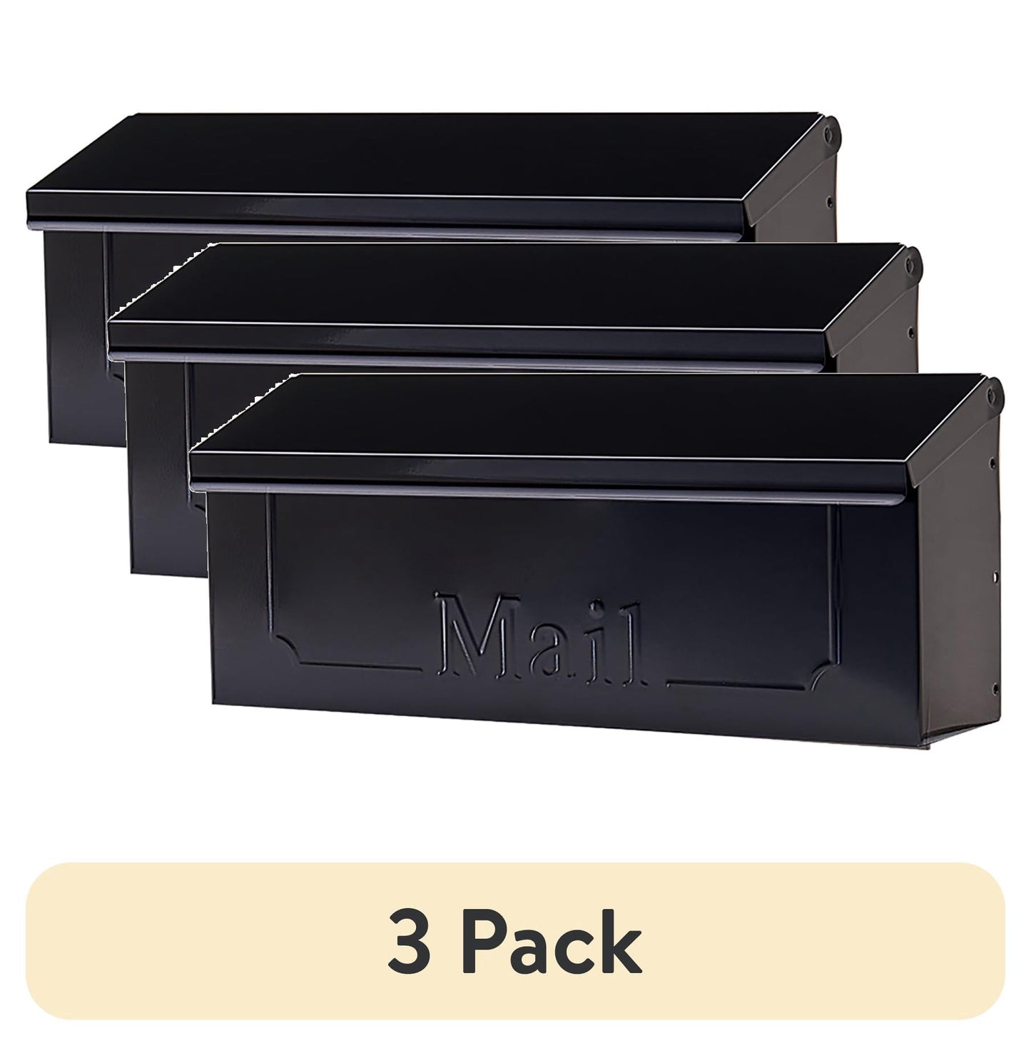 Architectural Mailboxes Townhouse Galvanized Steel, Small, Wall-Mount Mailbox in Black