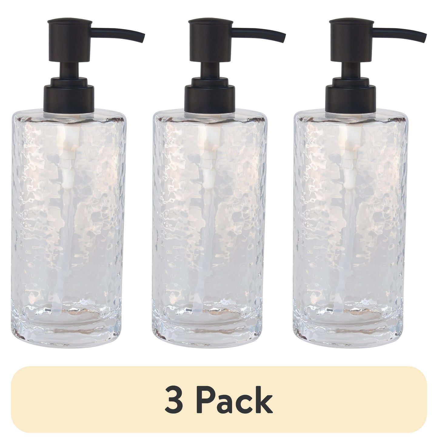 (3 pack) Better Homes & Gardens Hammered Glass Soap Pump