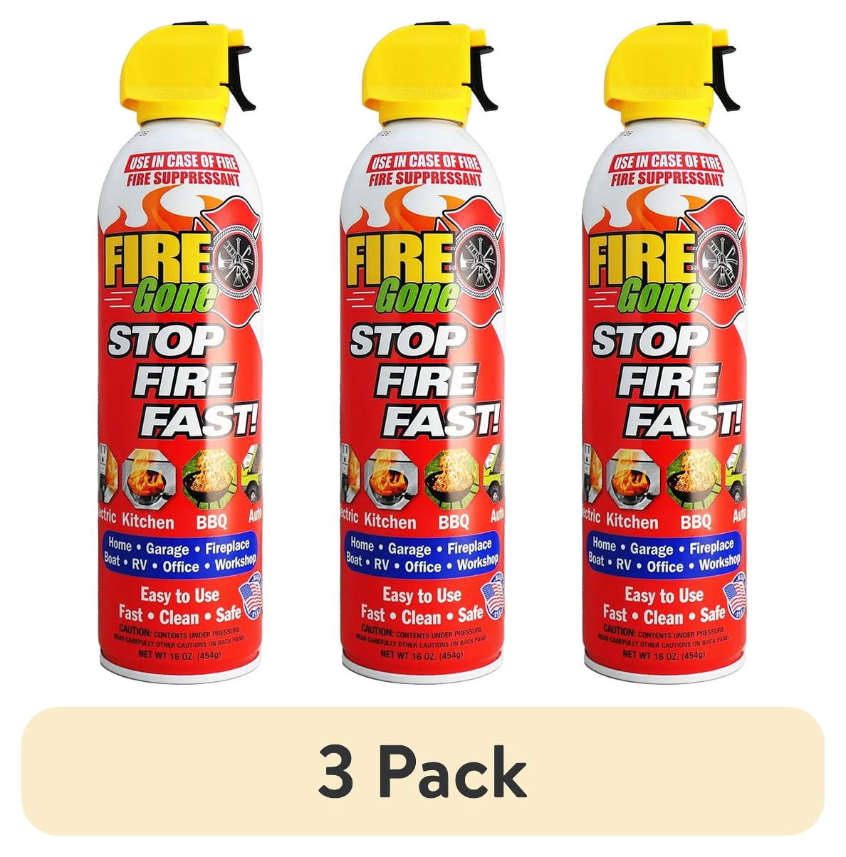 (4 pack) Fire Gone 16 oz Fire Extinguishing Spray - Aerosol Can -FFF-Foaming Agent -(Pack of 1) Cooking & Household
