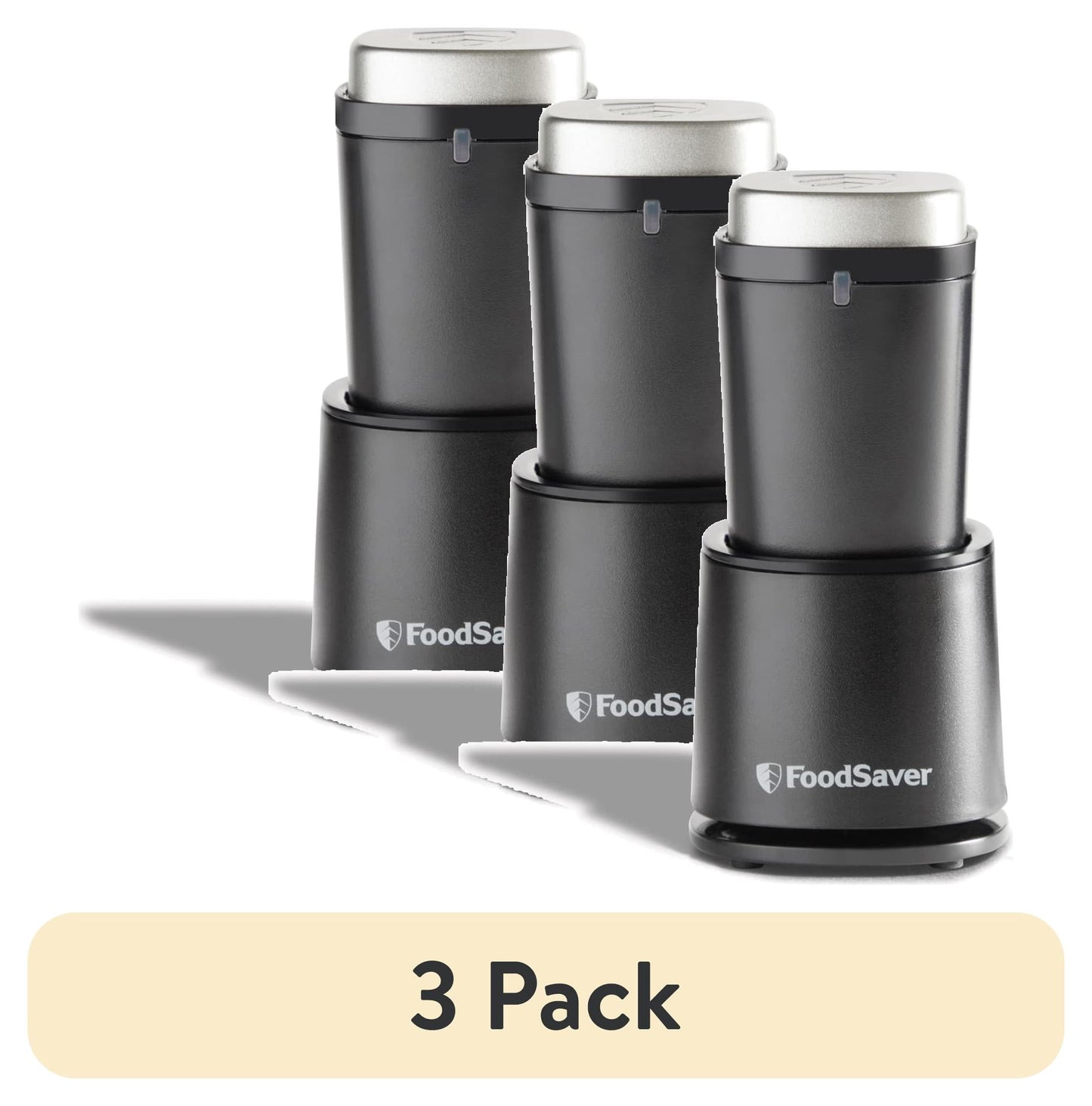 (3 pack) FoodSaver Mini Vacuum Sealer and Bags, Portable Rechargeable Food Sealer with Marinate Mode and One-Touch Sealing for FoodSaver Zipper Bags and Vacuum Containers, Includes 2 Bags